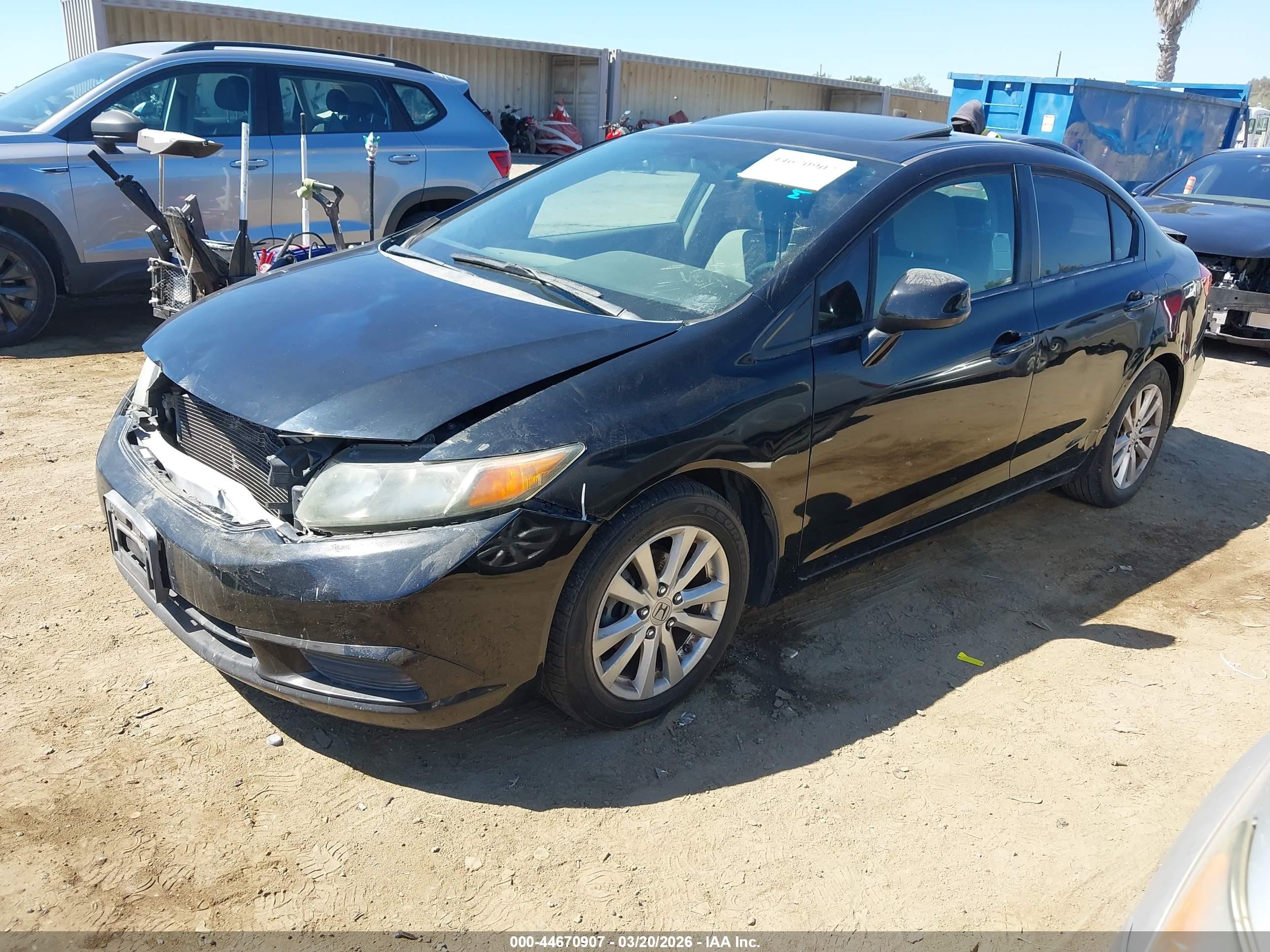 2012 Honda Civic Ex Black vin: 19XFB2F89CE332771