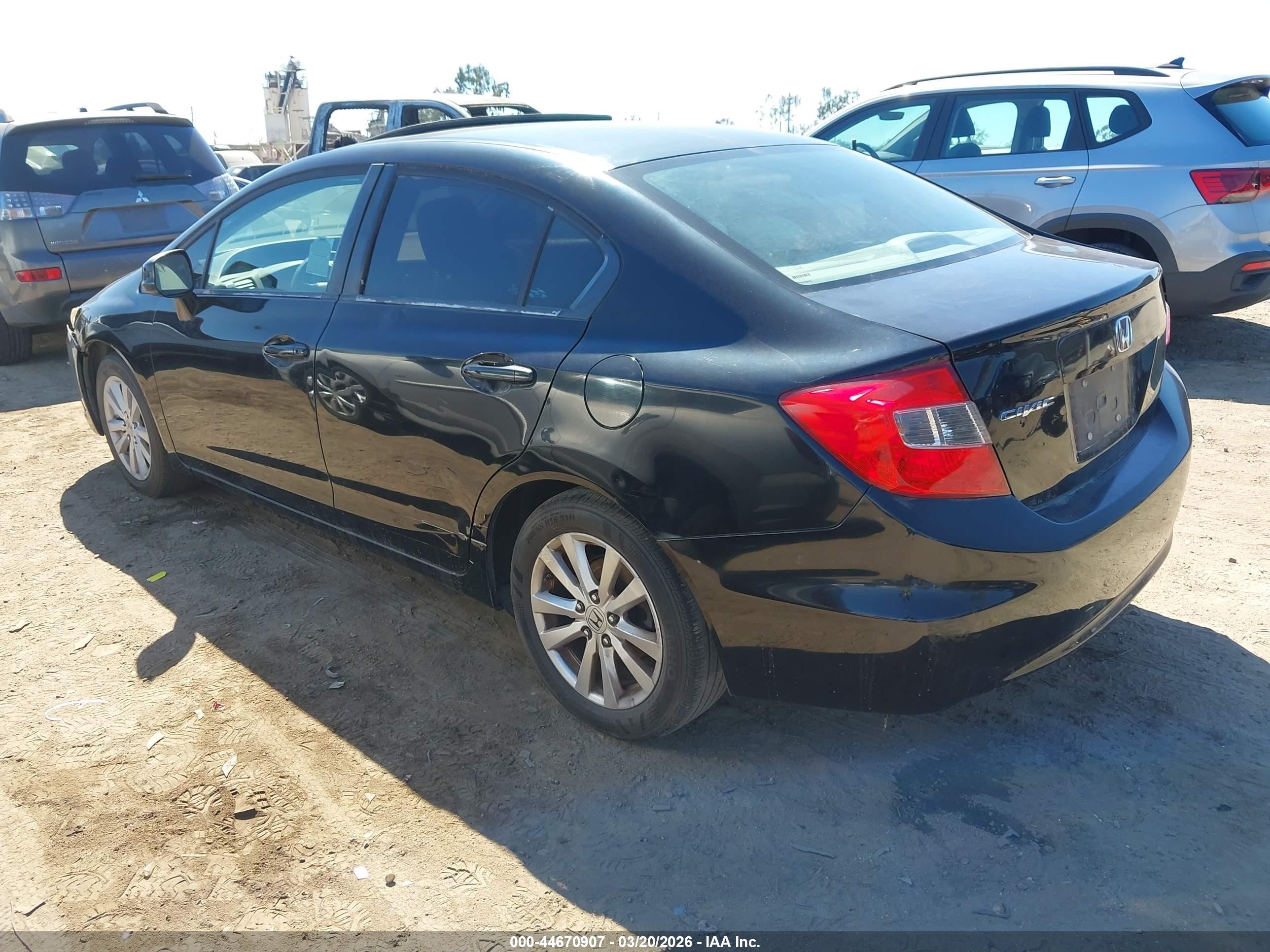 2012 Honda Civic Ex Black vin: 19XFB2F89CE332771