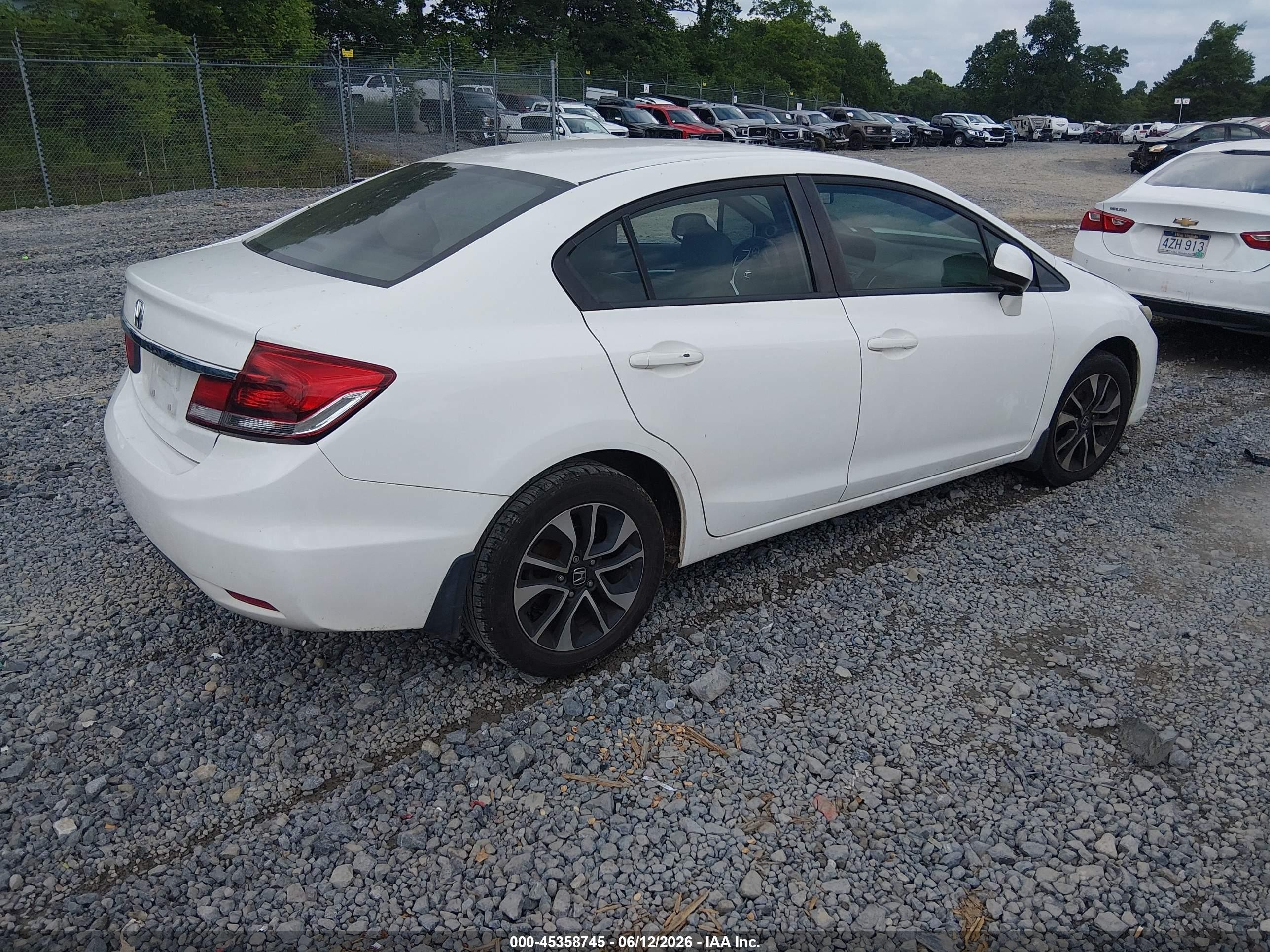 2013 Honda Civic Ex Белый vin: 19XFB2F89DE085267
