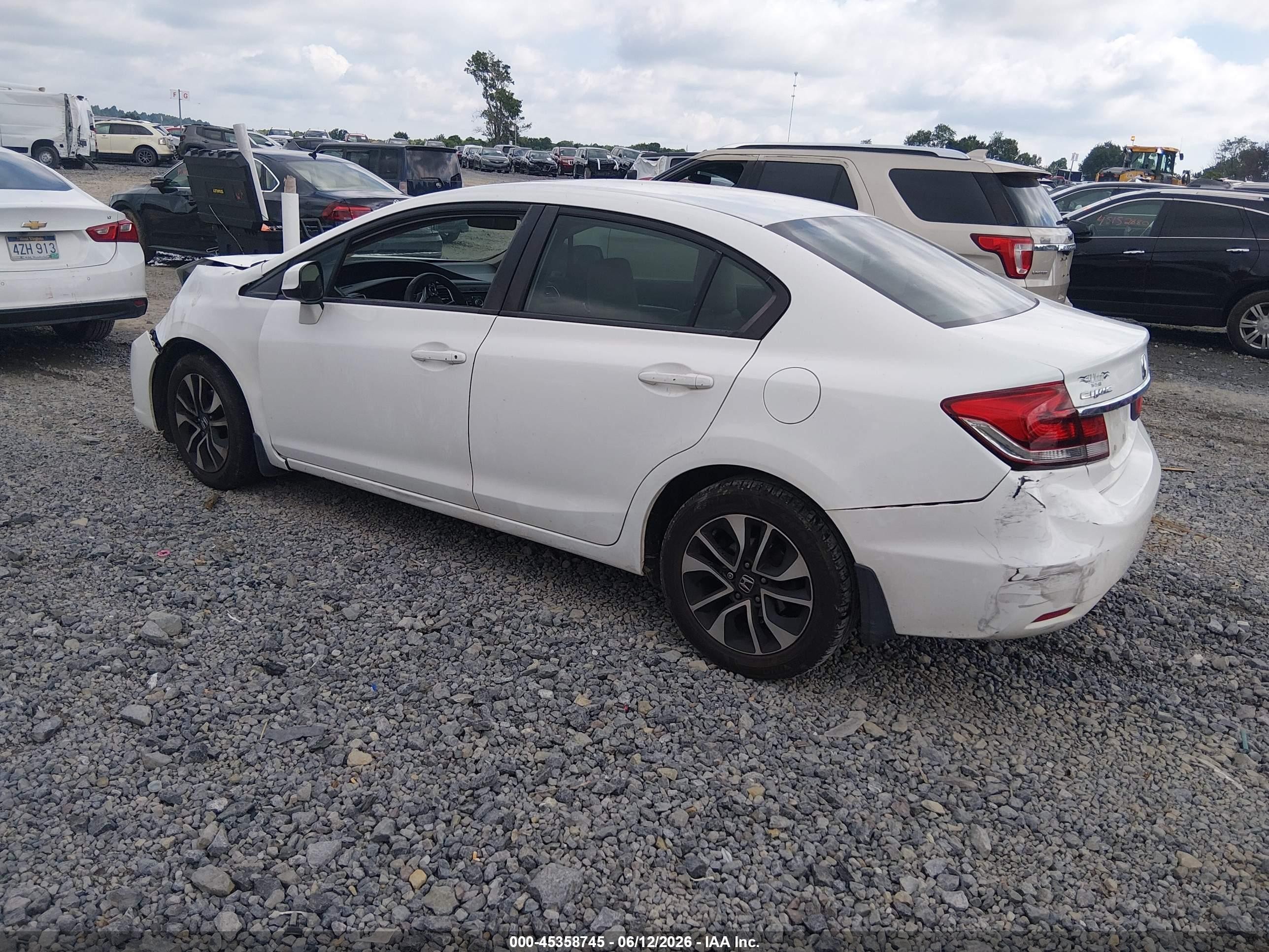 2013 Honda Civic Ex Белый vin: 19XFB2F89DE085267