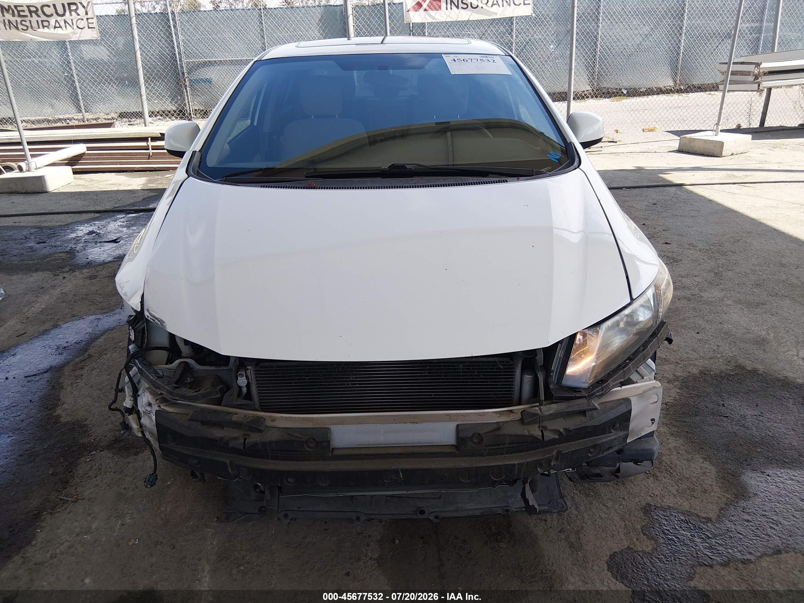 2013 Honda Civic Ex White vin: 19XFB2F89DE244420