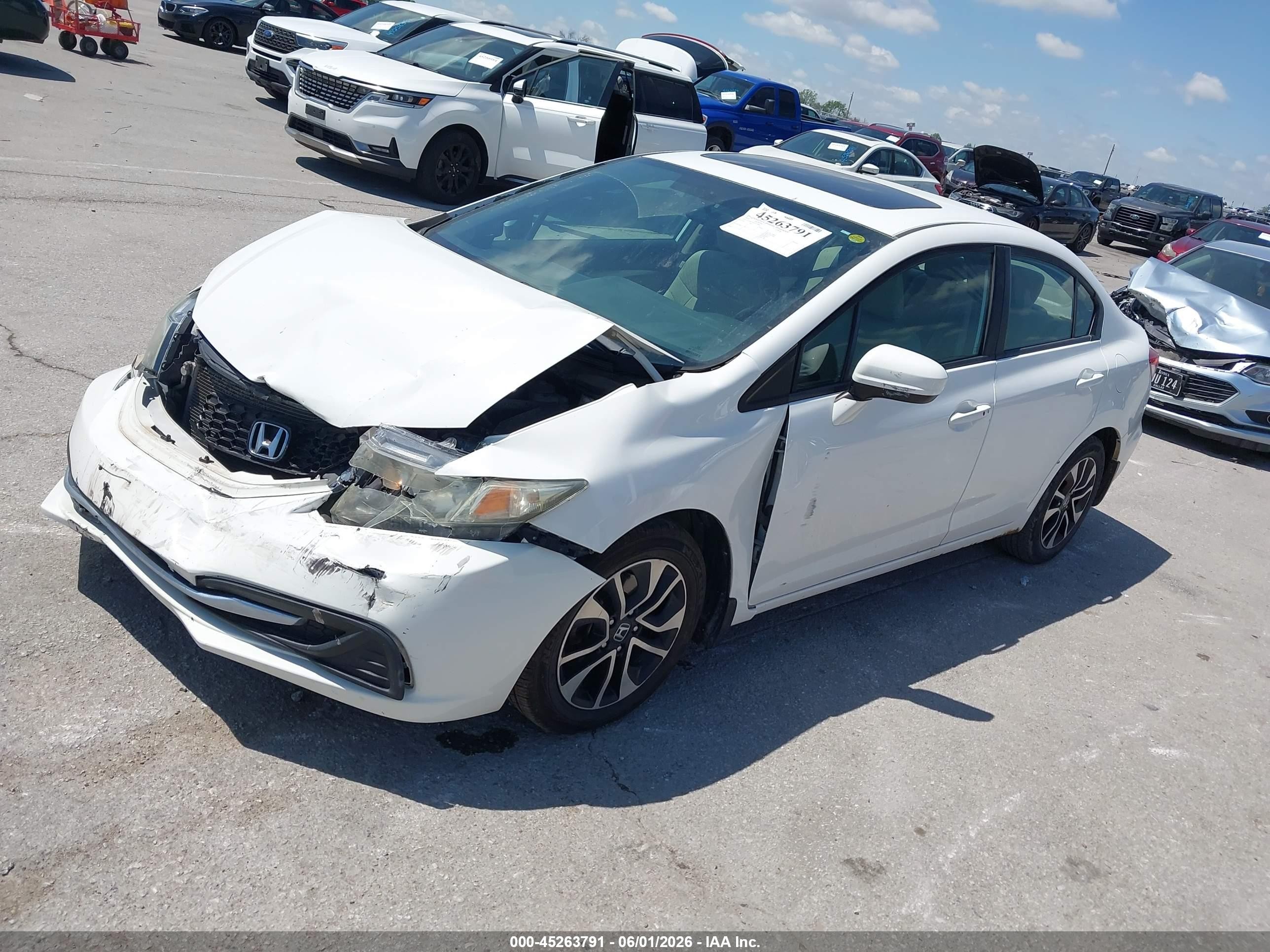 2014 Honda Civic Ex White vin: 19XFB2F89EE012899