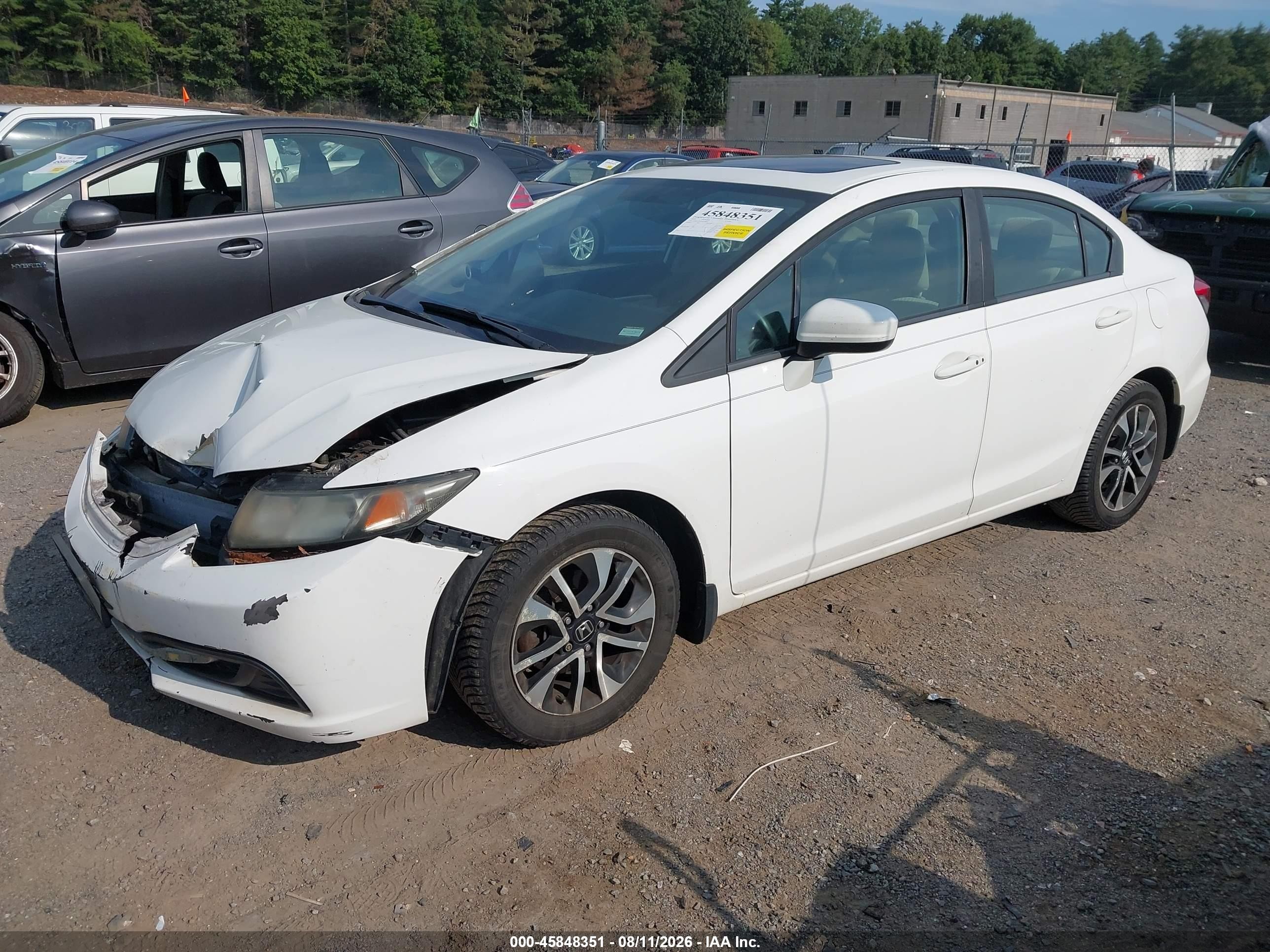 2014 Honda Civic Ex White vin: 19XFB2F89EE018623