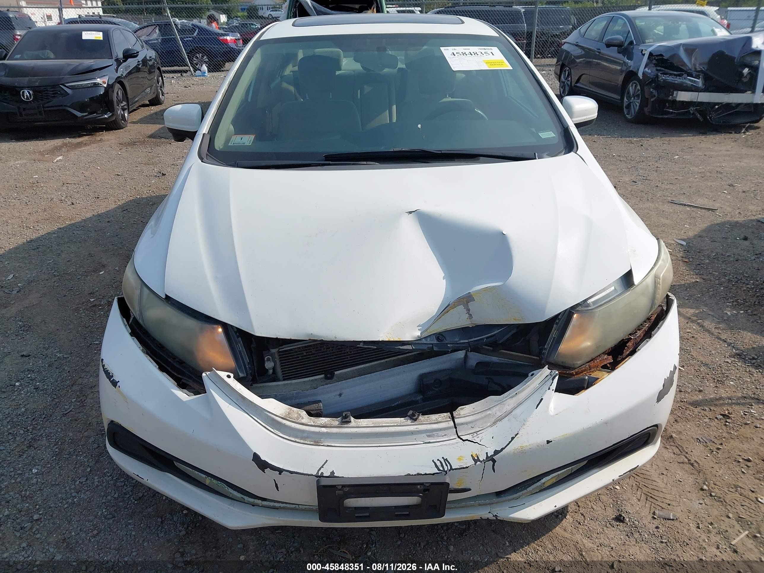2014 Honda Civic Ex White vin: 19XFB2F89EE018623