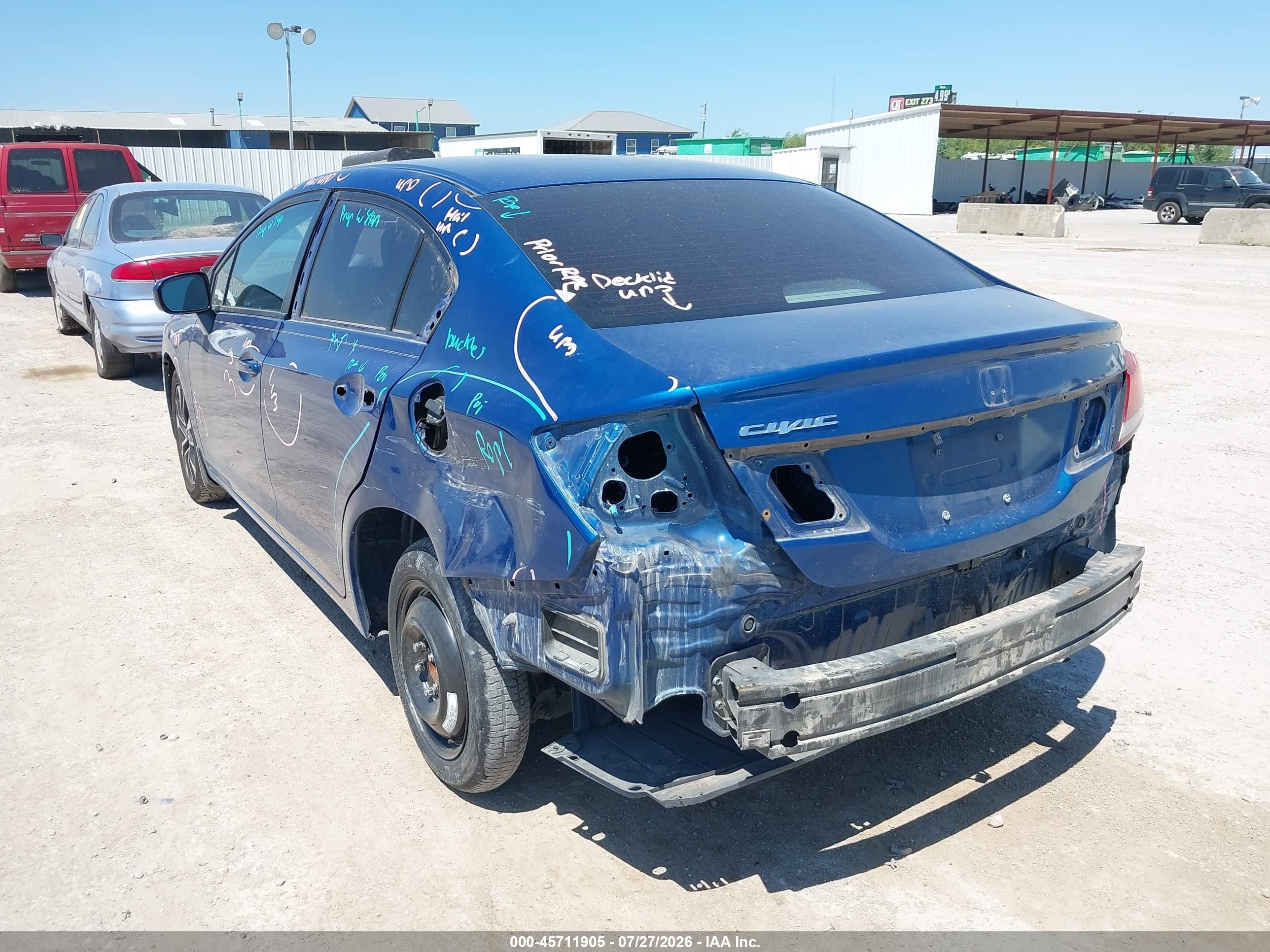 2014 Honda Civic Ex Синий vin: 19XFB2F89EE048124
