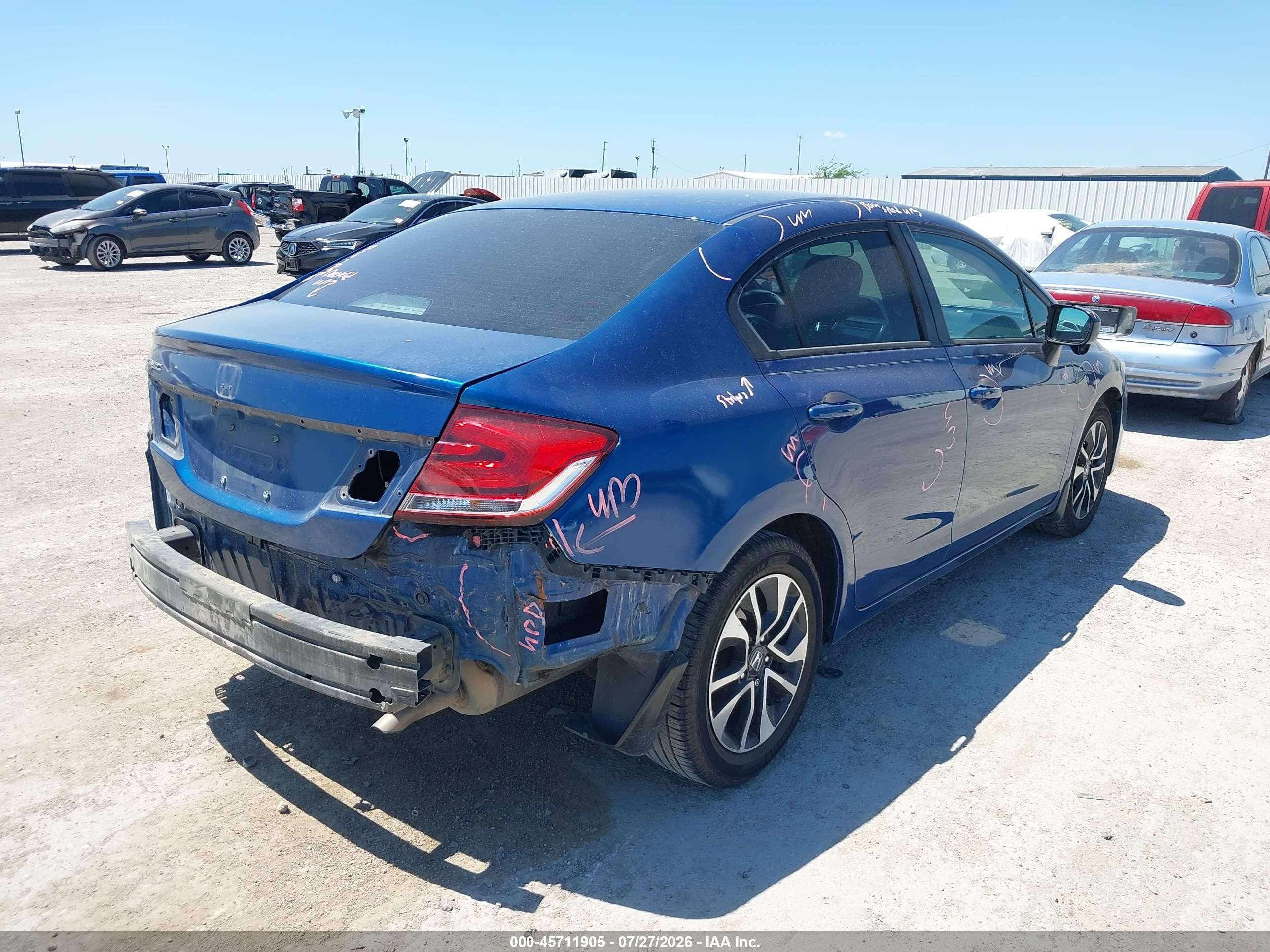 2014 Honda Civic Ex Синий vin: 19XFB2F89EE048124
