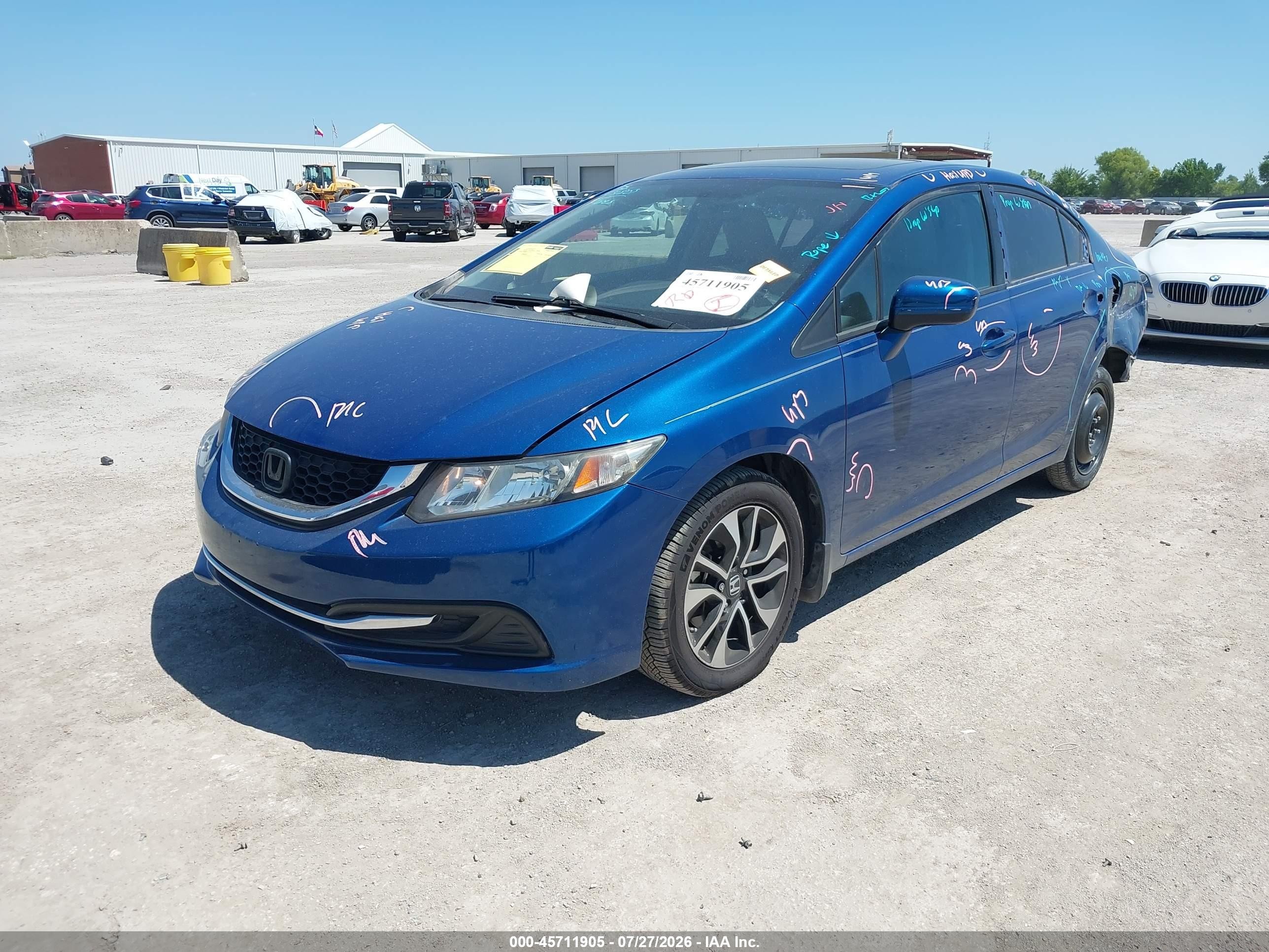 2014 Honda Civic Ex Синий vin: 19XFB2F89EE048124