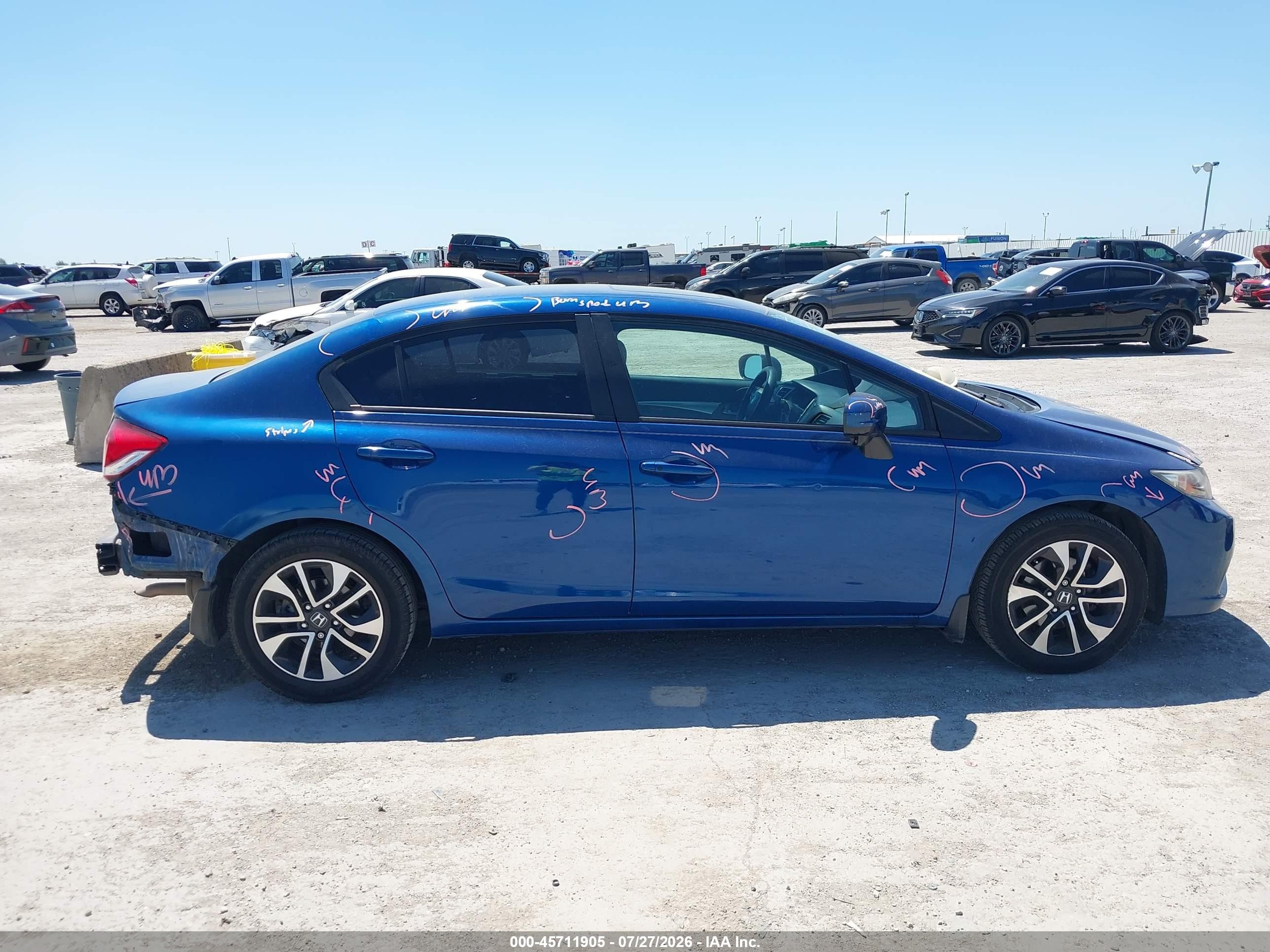 2014 Honda Civic Ex Синий vin: 19XFB2F89EE048124