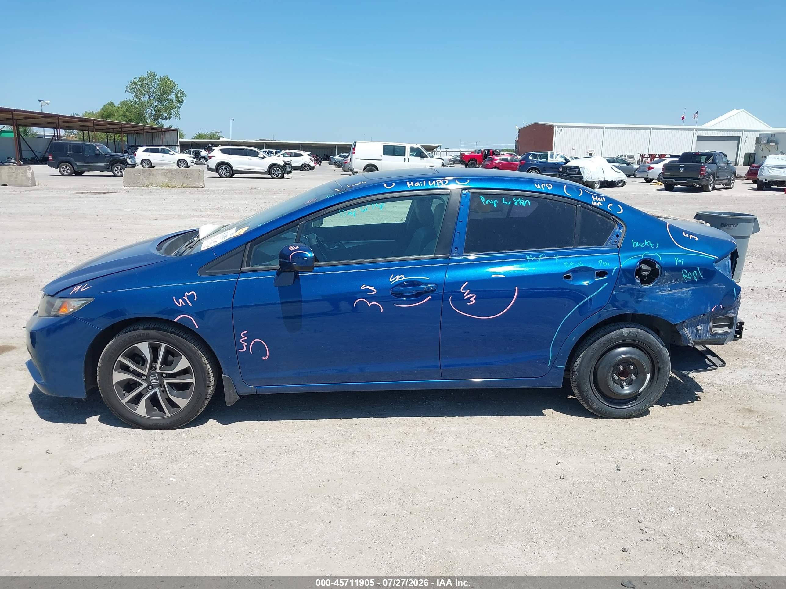 2014 Honda Civic Ex Синий vin: 19XFB2F89EE048124