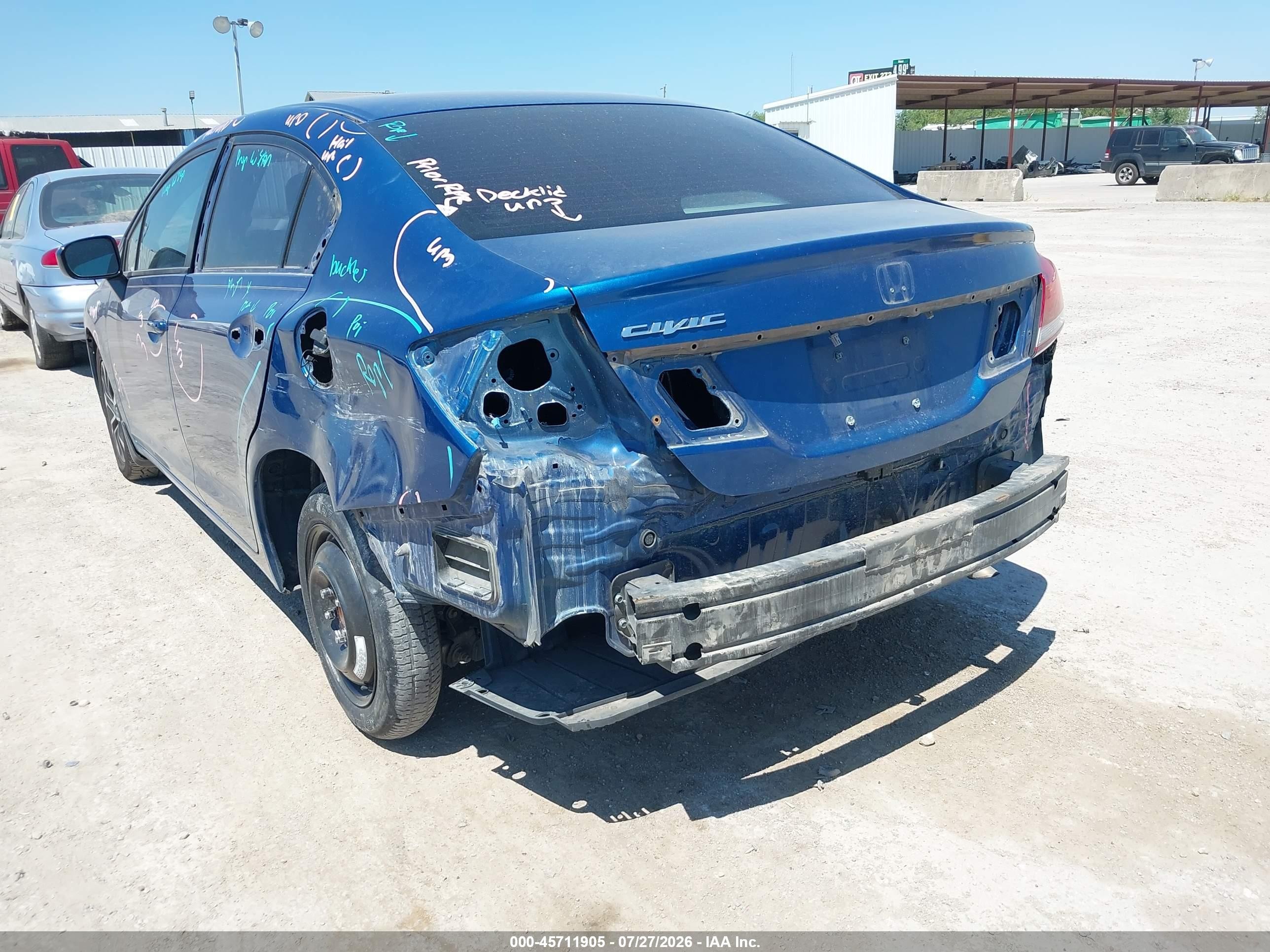 2014 Honda Civic Ex Синий vin: 19XFB2F89EE048124