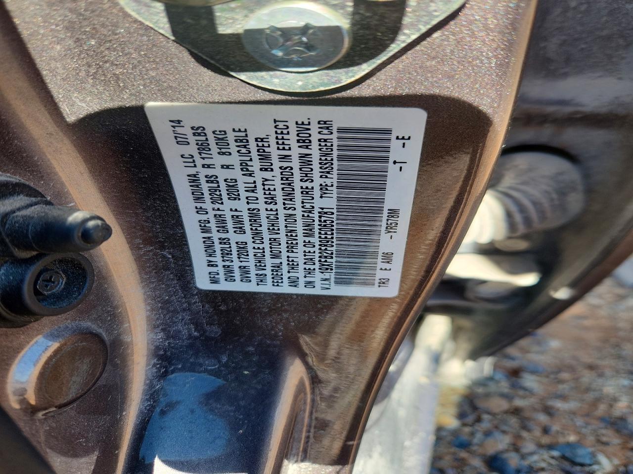 2014 Honda Civic Sedn Silver vin: 19XFB2F89EE065781