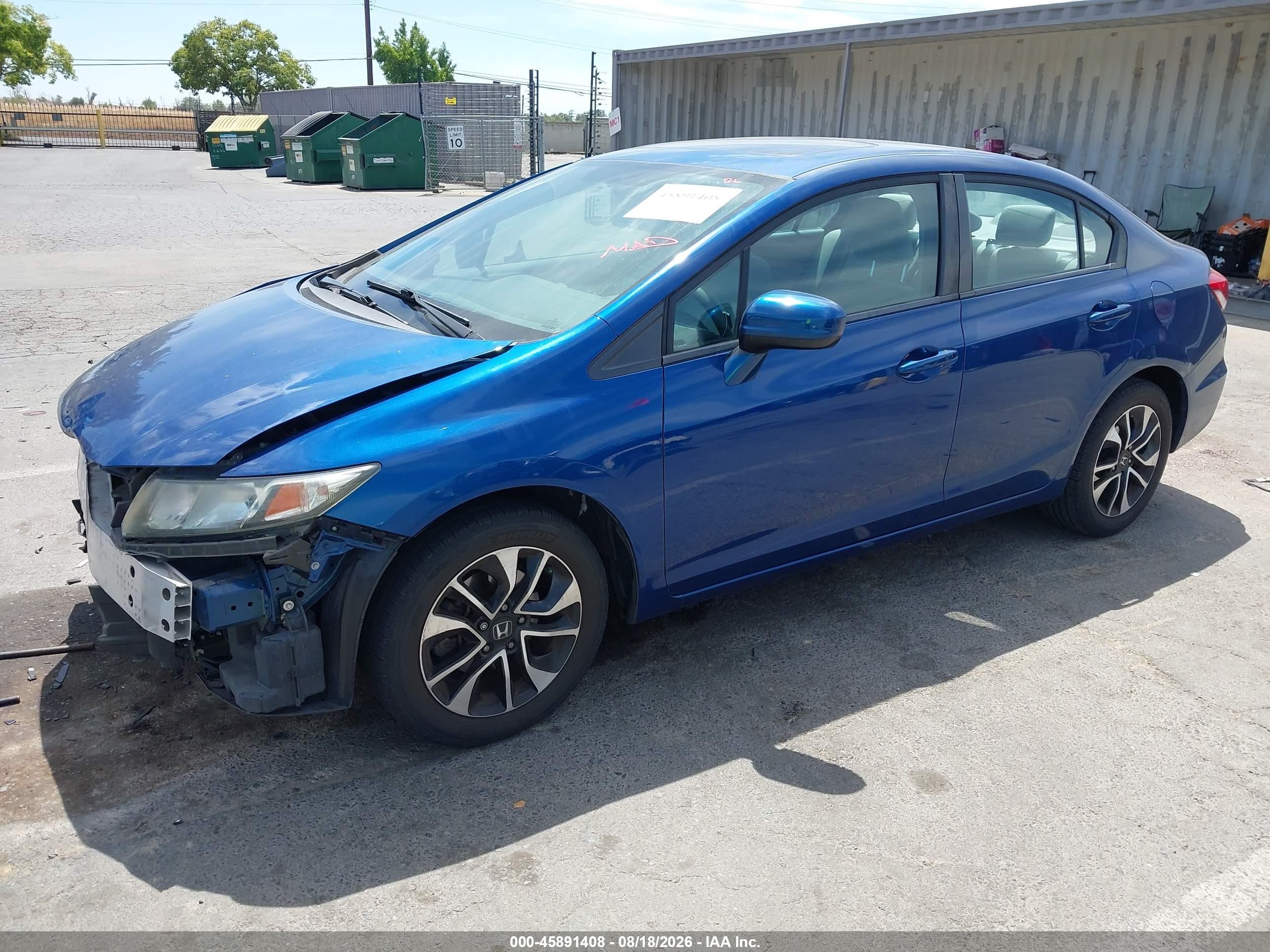 2014 Honda Civic Ex Blue vin: 19XFB2F89EE211547