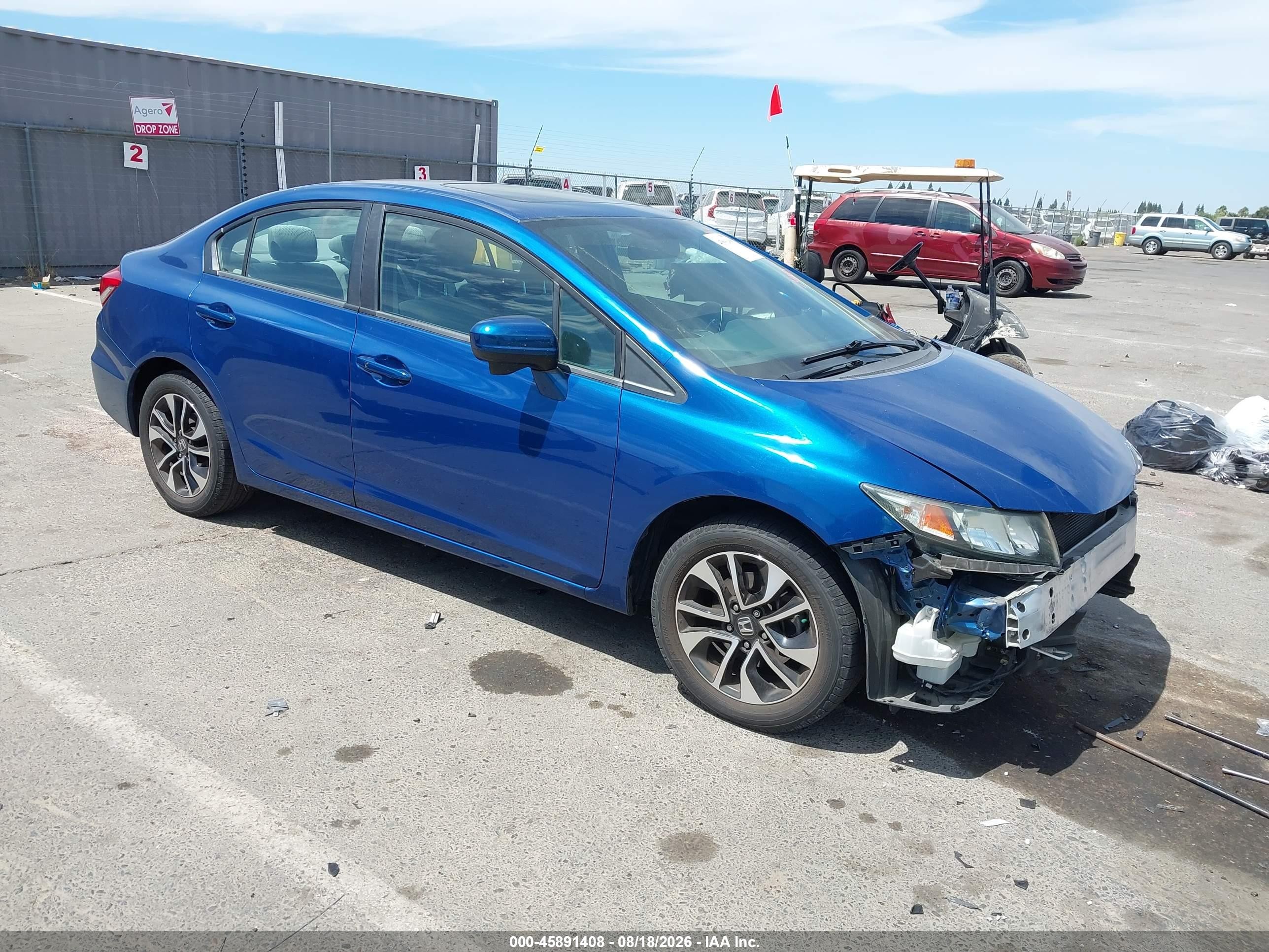 2014 Honda Civic Ex Blue vin: 19XFB2F89EE211547