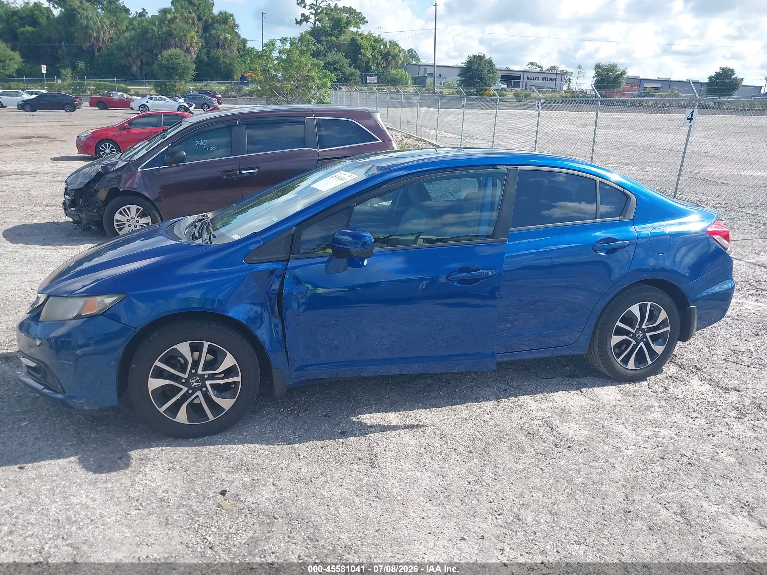 2014 Honda Civic Ex Blue vin: 19XFB2F89EE269187