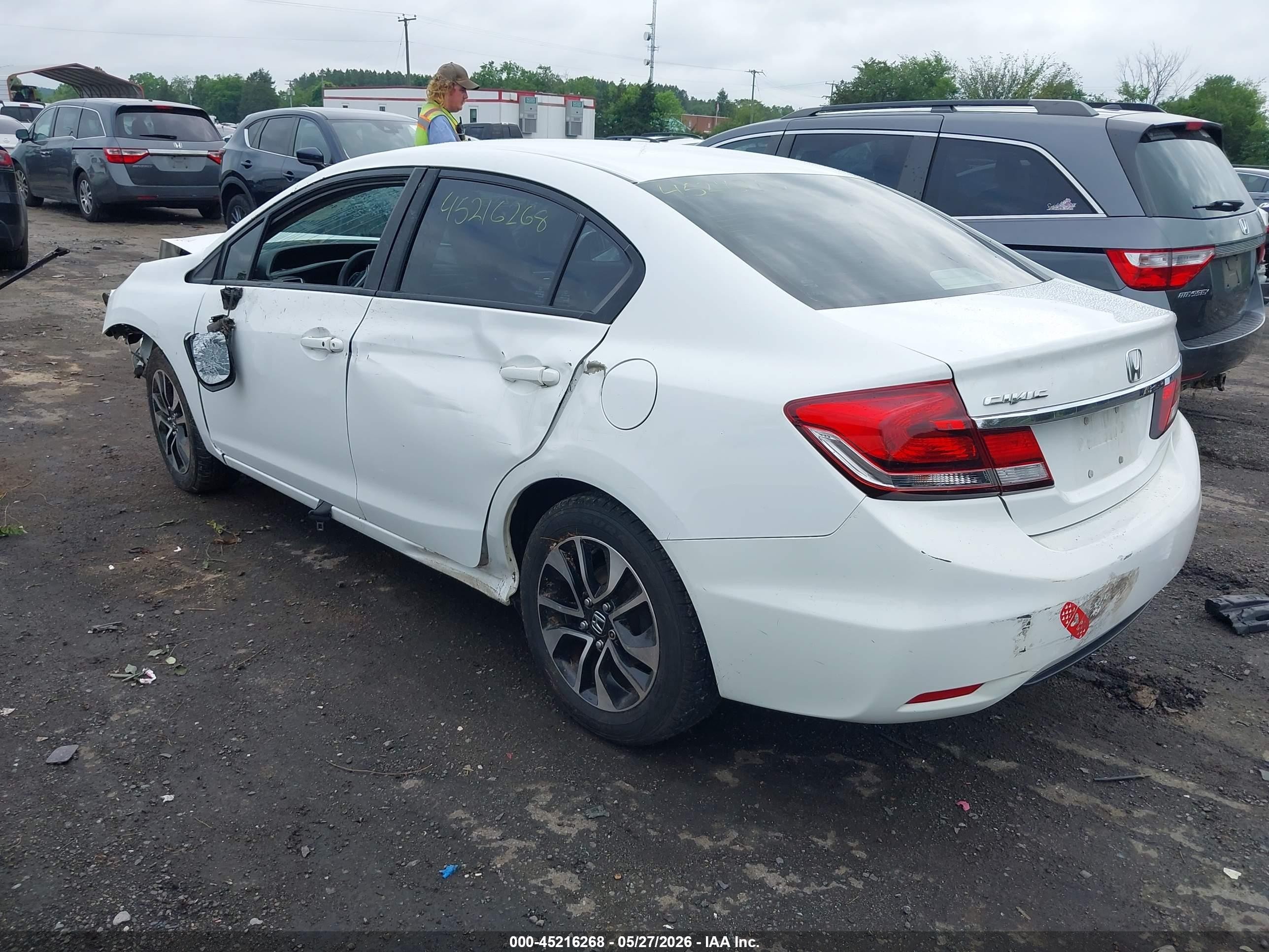2015 Honda Civic Ex White vin: 19XFB2F89FE058038
