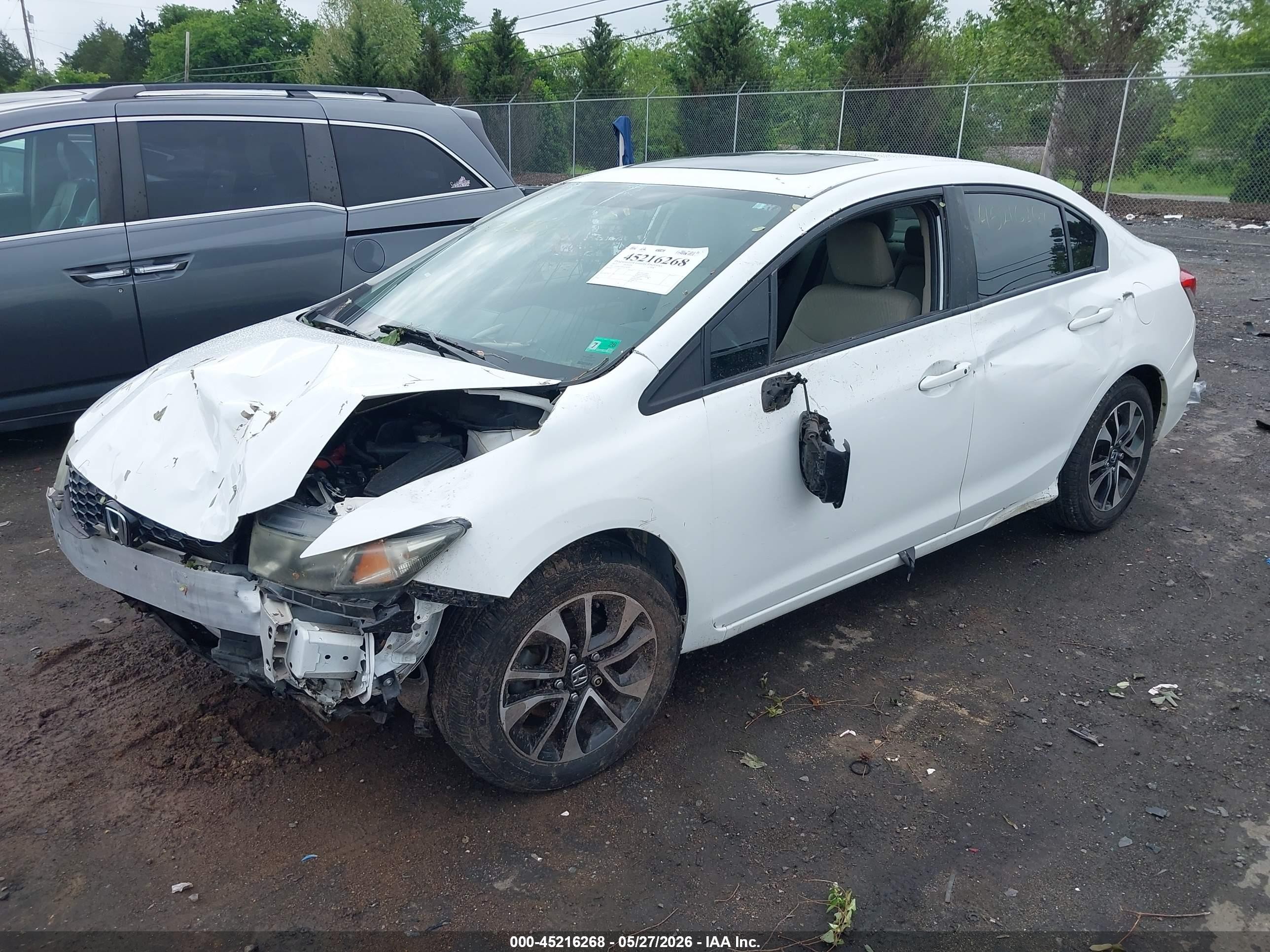 2015 Honda Civic Ex White vin: 19XFB2F89FE058038