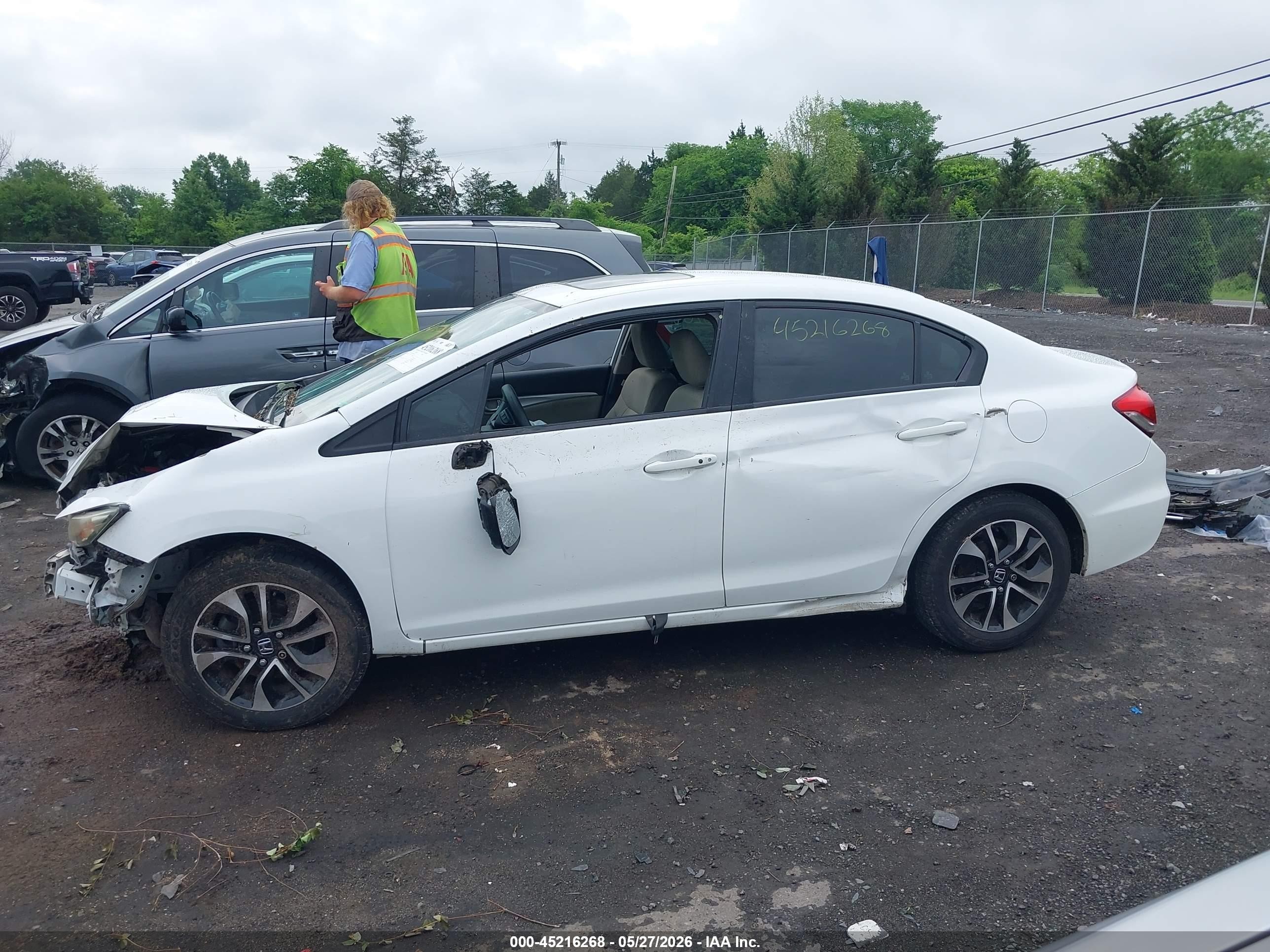 2015 Honda Civic Ex White vin: 19XFB2F89FE058038