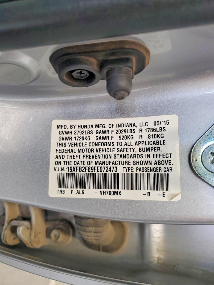 2015 Honda Civic Ex Silver vin: 19XFB2F89FE072473