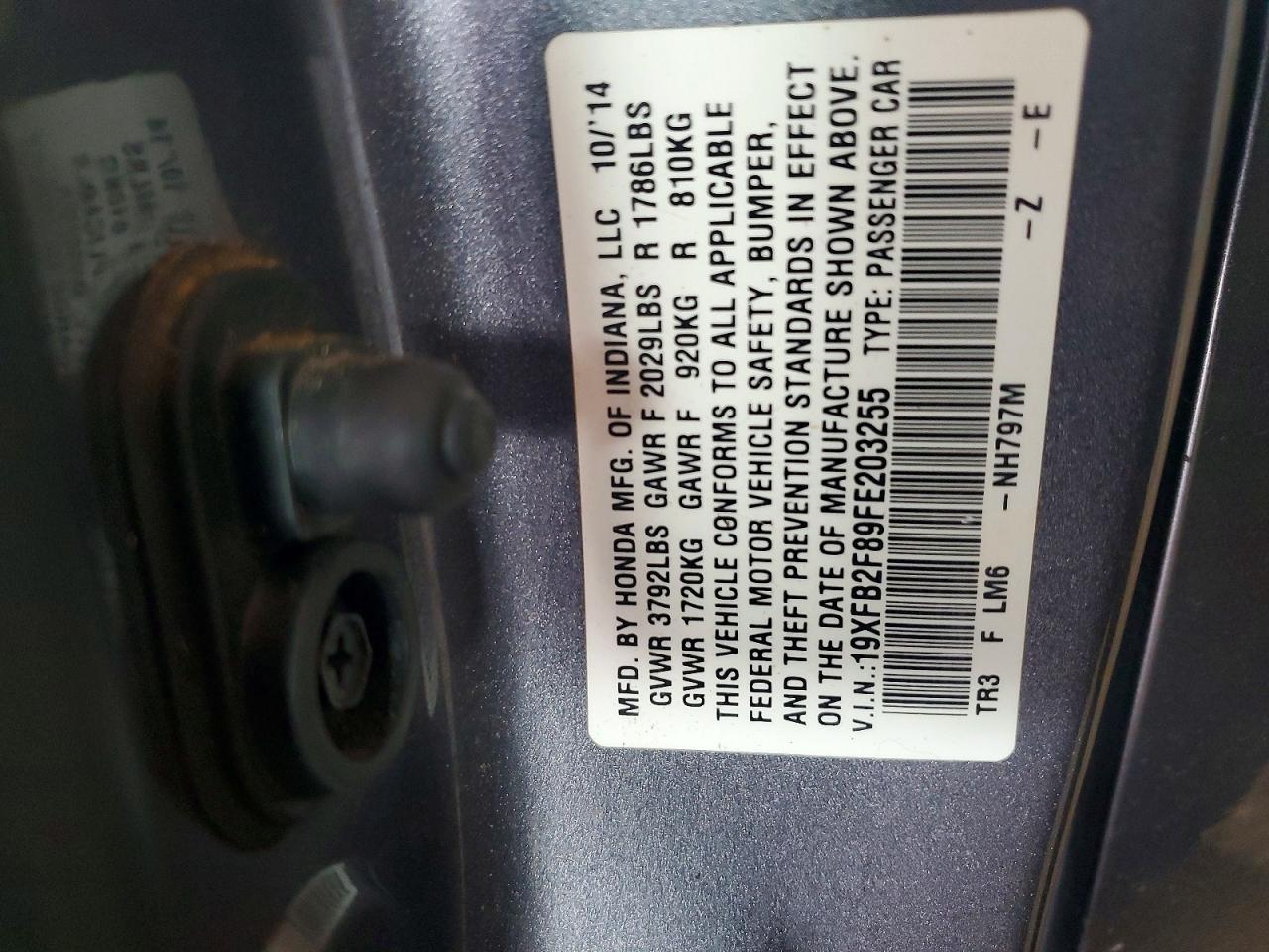 2015 Honda Civic Ex Gray vin: 19XFB2F89FE203255