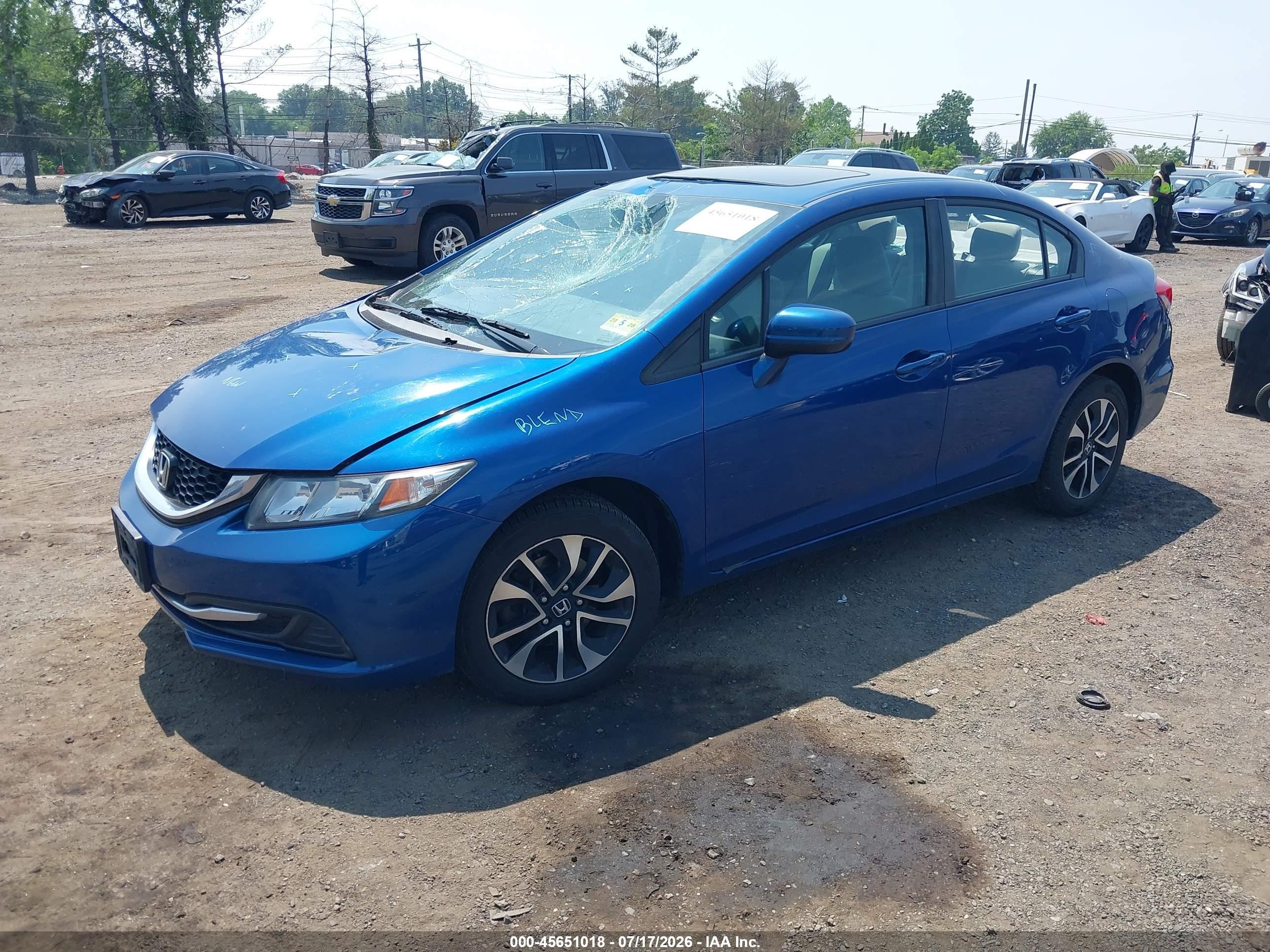2015 Honda Civic Ex Blue vin: 19XFB2F89FE251337