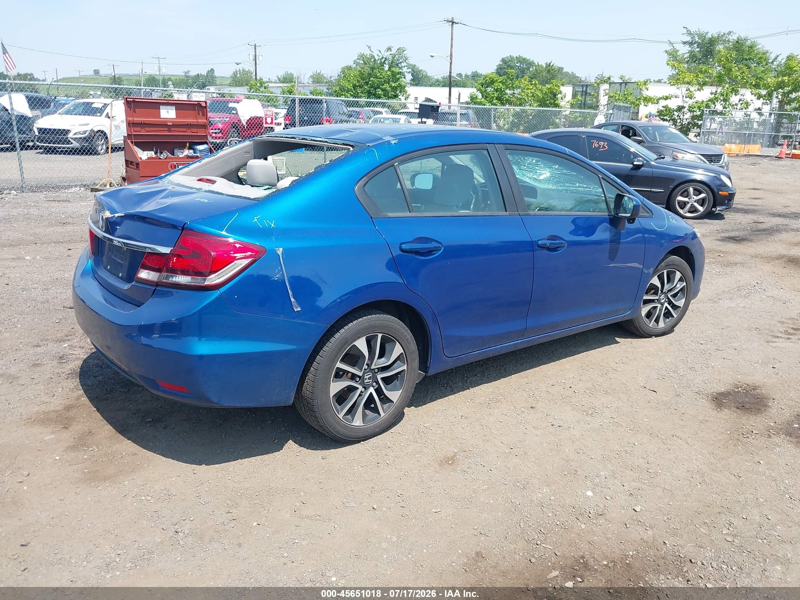 2015 Honda Civic Ex Blue vin: 19XFB2F89FE251337