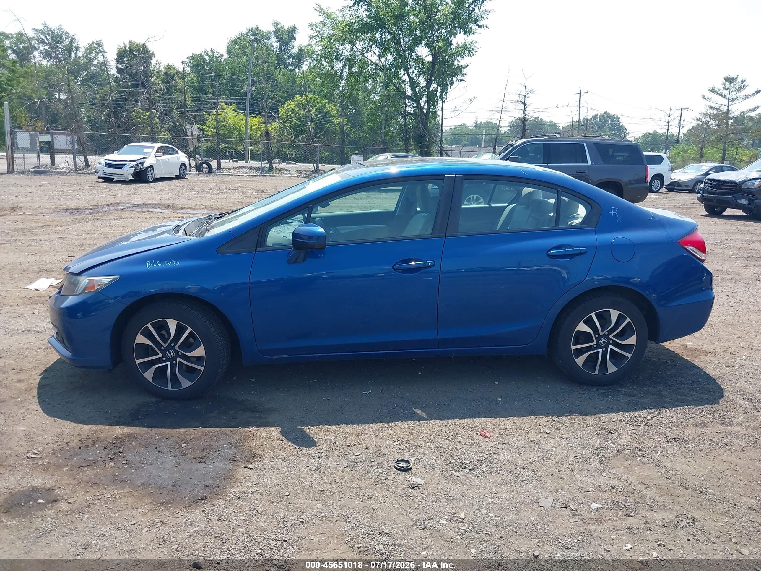 2015 Honda Civic Ex Blue vin: 19XFB2F89FE251337