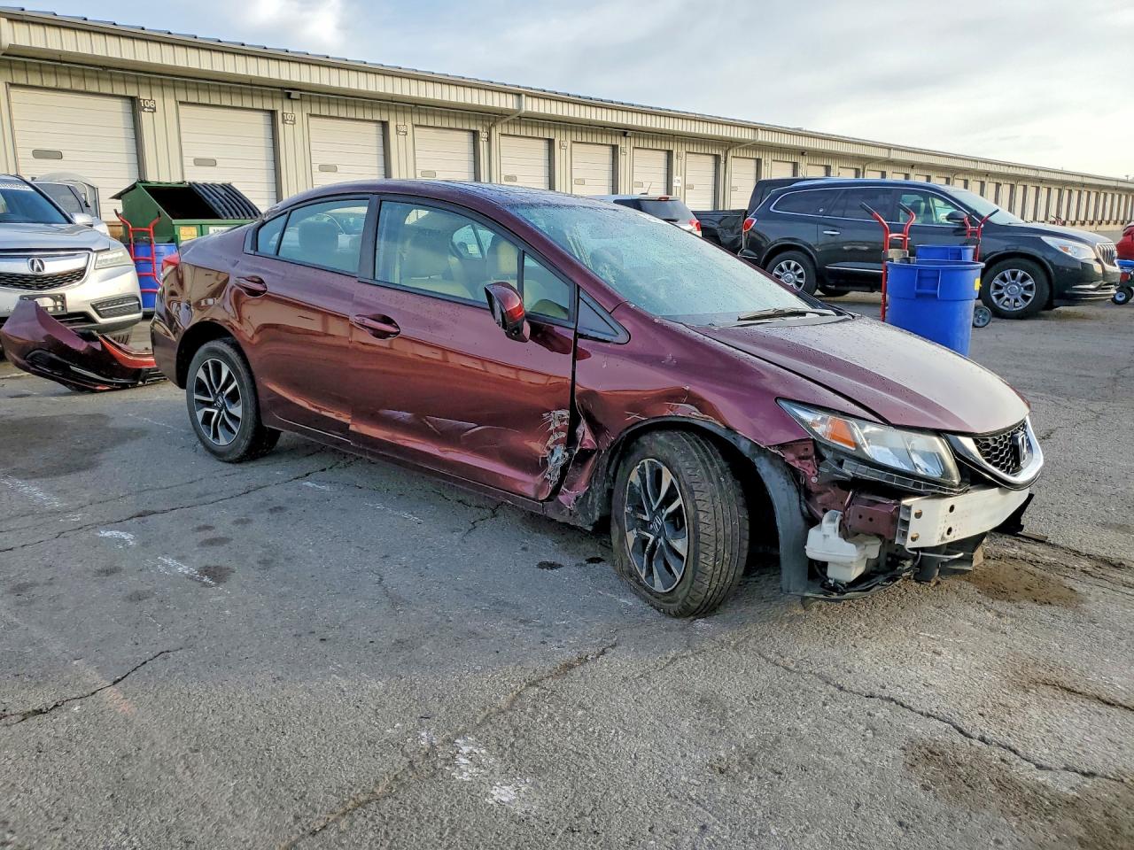 2015 Honda Civic Ex Бордовый vin: 19XFB2F89FE256103