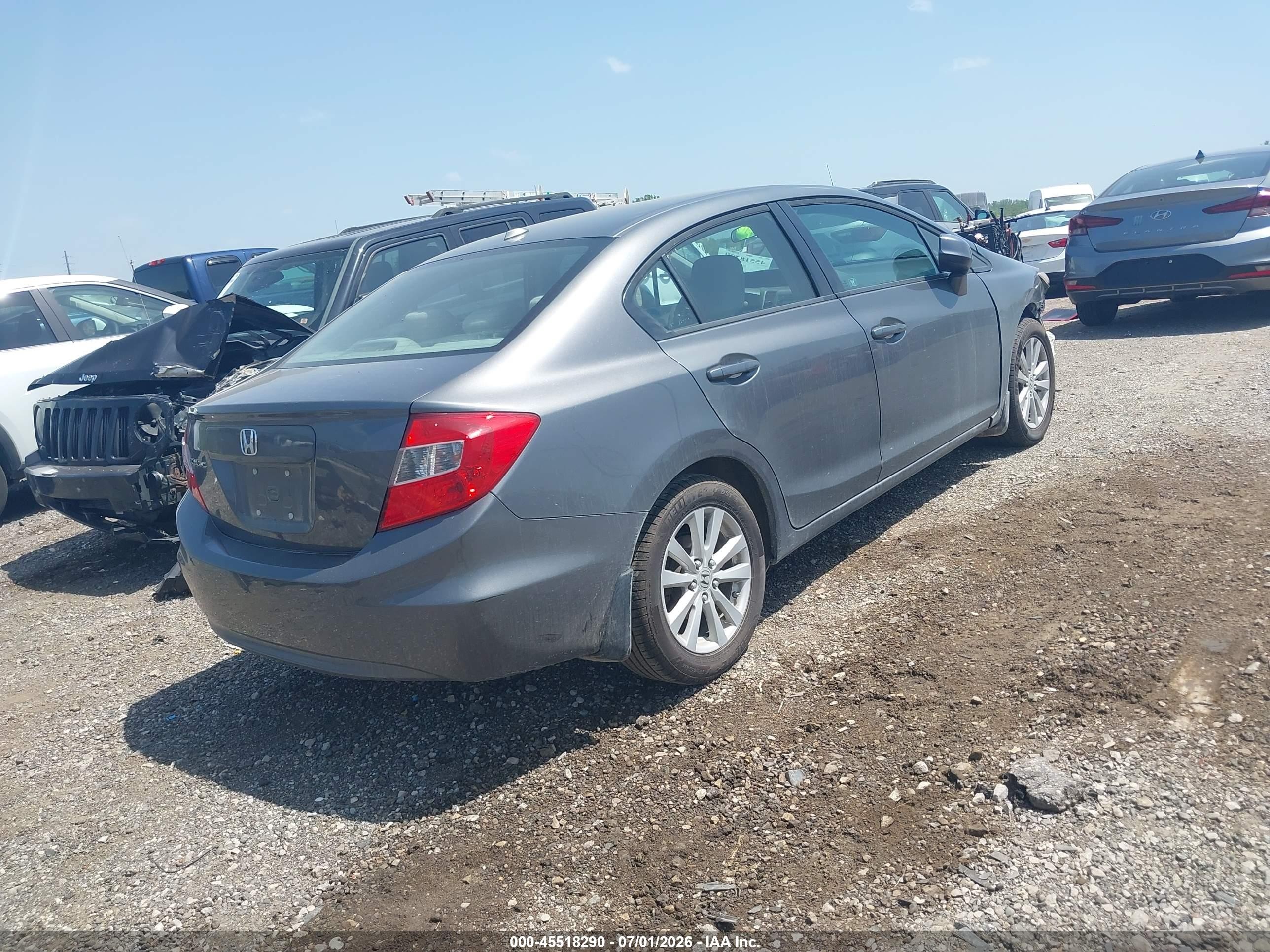 2012 Honda Civic Ex Gray vin: 19XFB2F8XCE033466