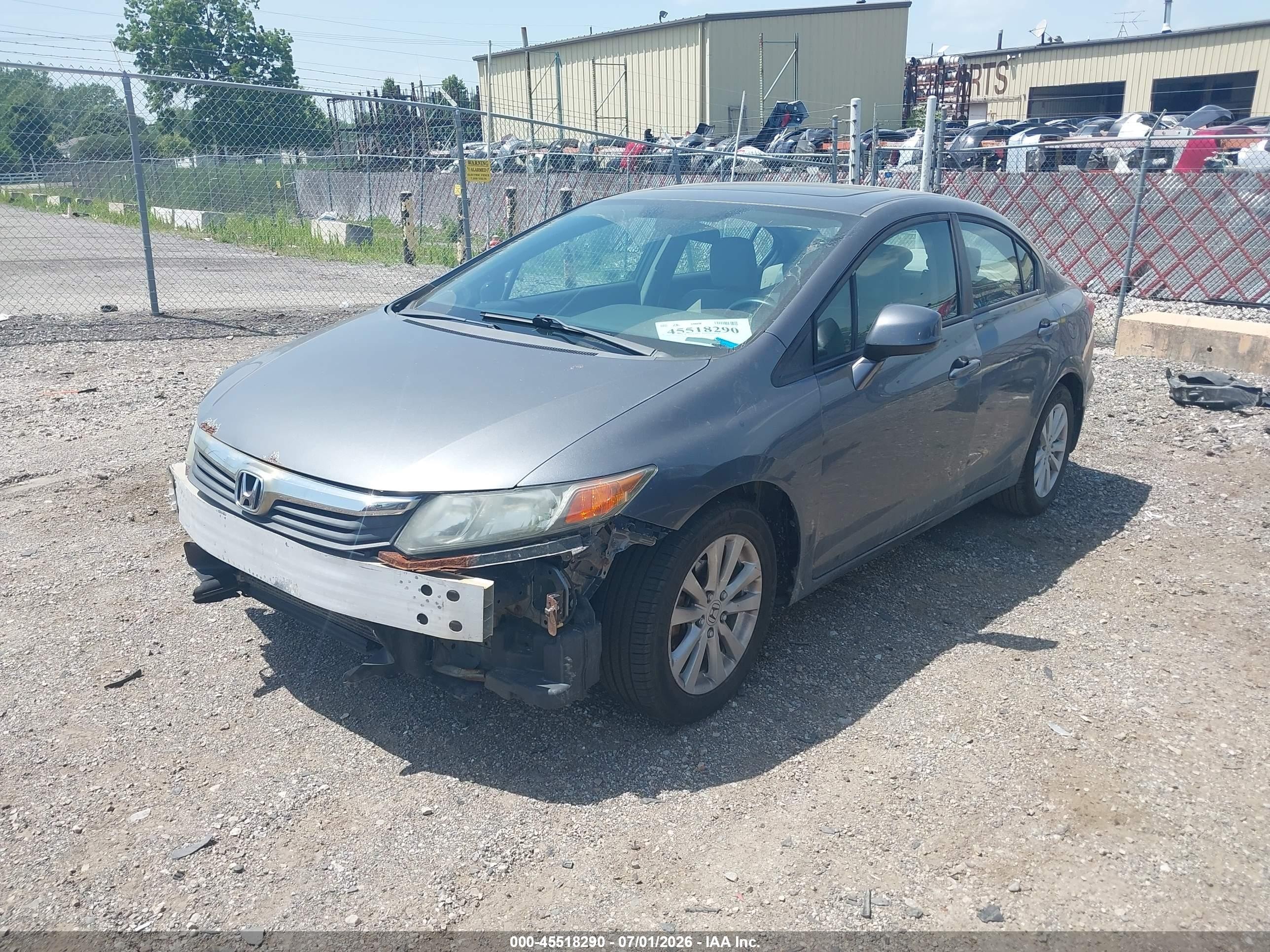 2012 Honda Civic Ex Gray vin: 19XFB2F8XCE033466