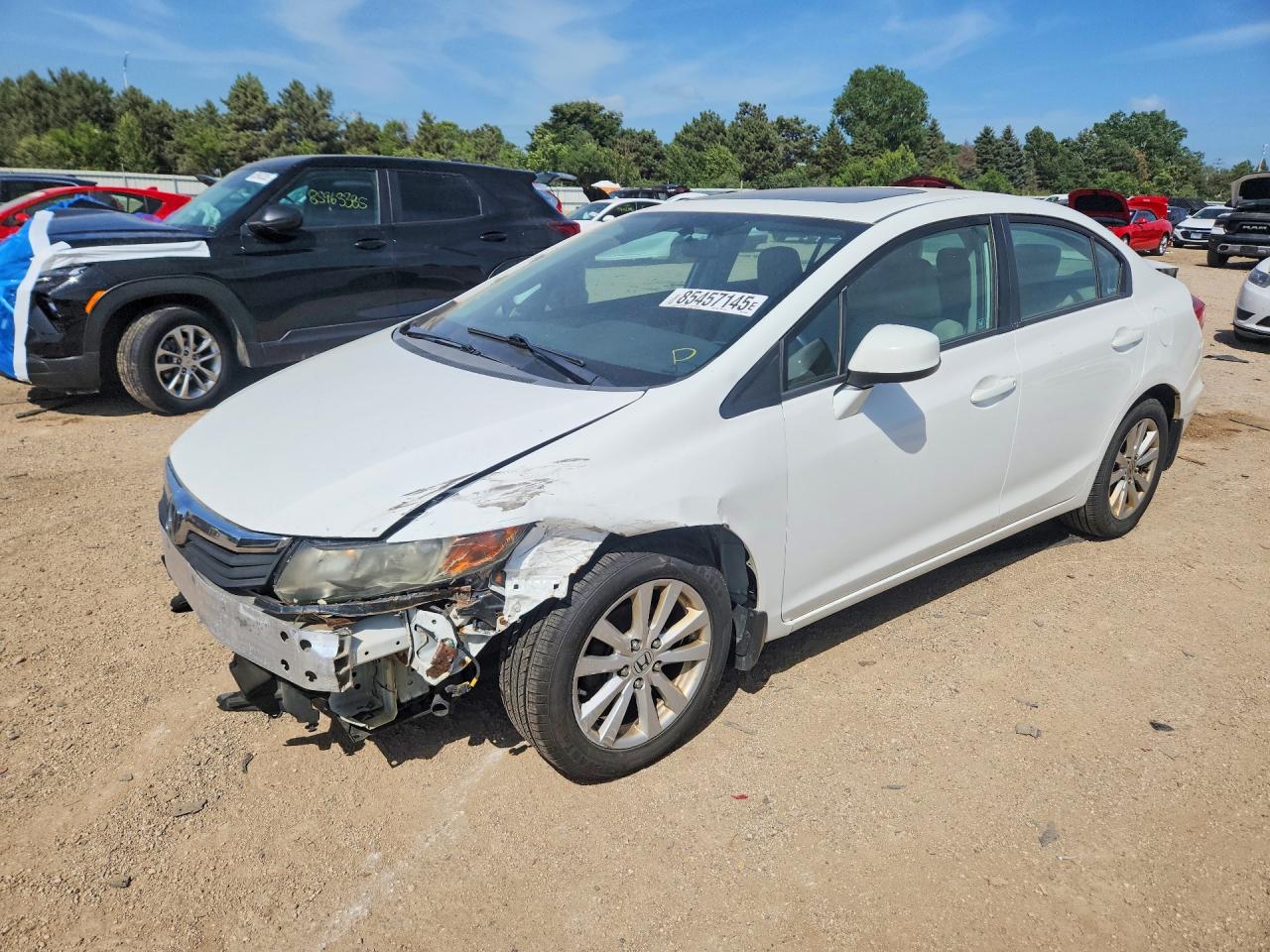 2012 Honda Civic Ex White vin: 19XFB2F8XCE057055