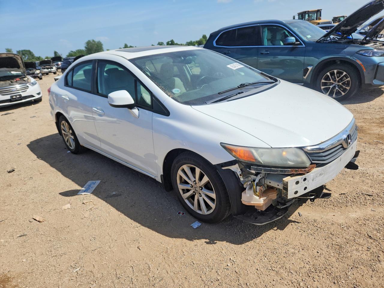 2012 Honda Civic Ex White vin: 19XFB2F8XCE057055