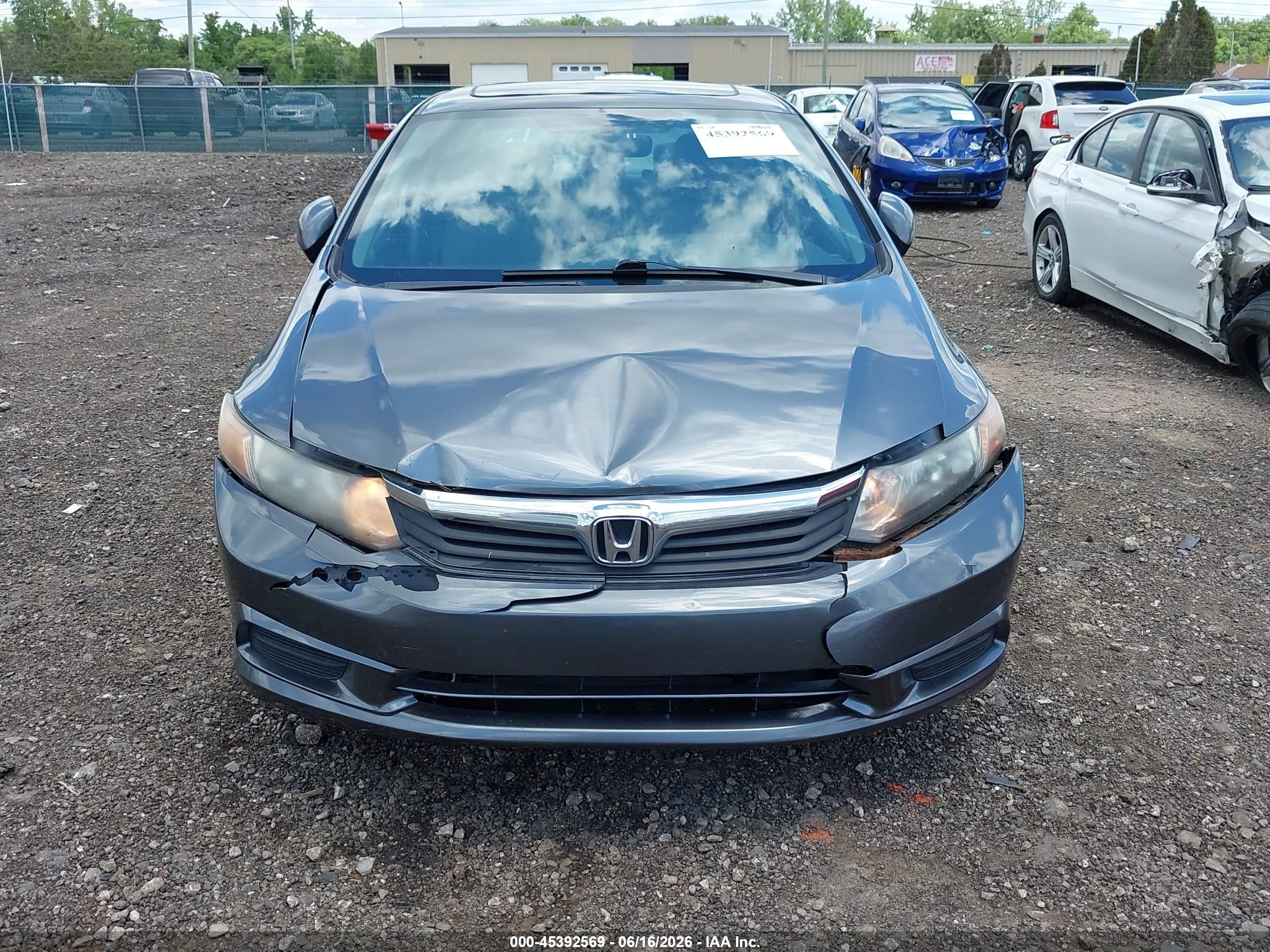 2012 Honda Civic Ex Gray vin: 19XFB2F8XCE089794