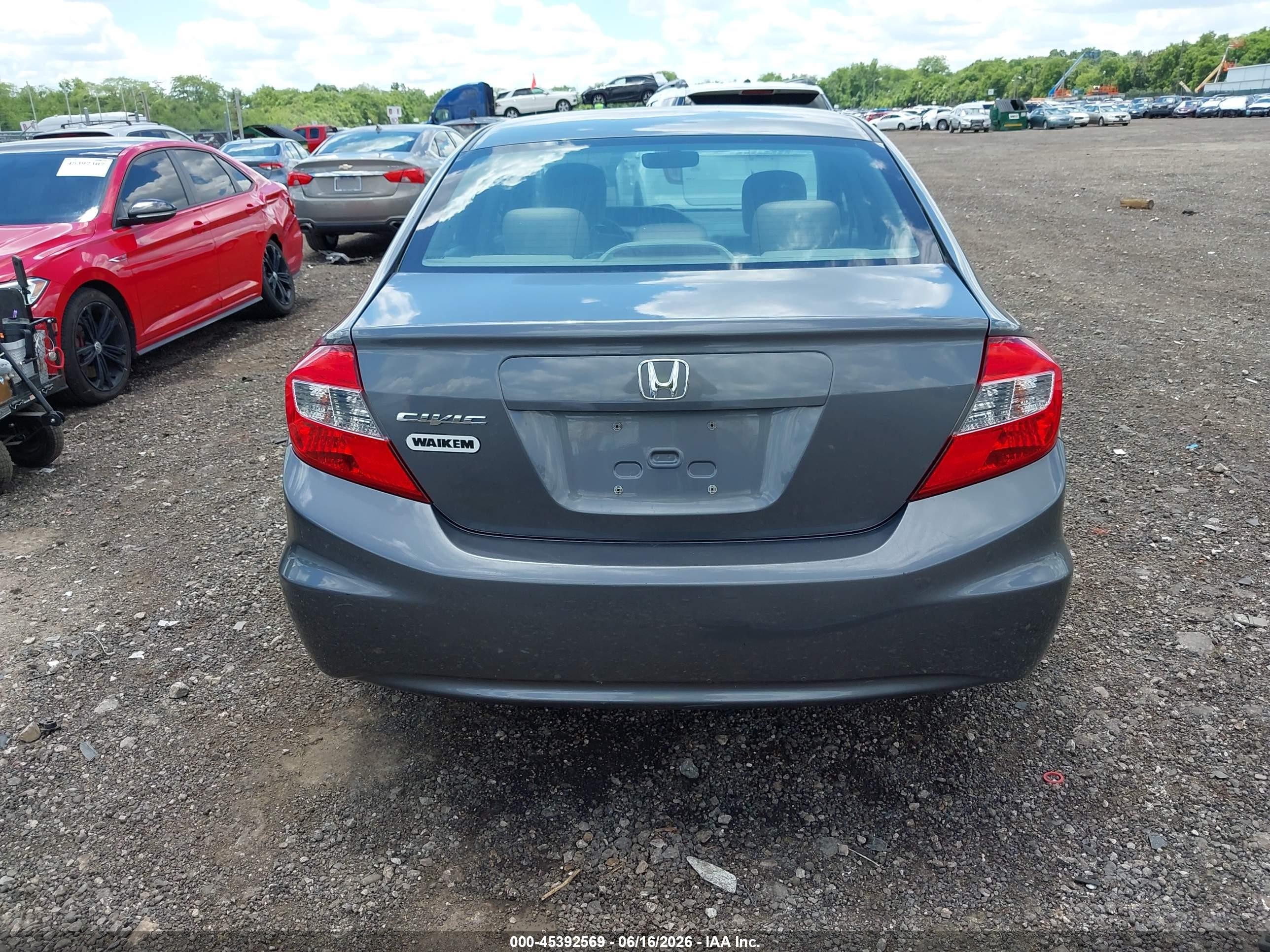2012 Honda Civic Ex Gray vin: 19XFB2F8XCE089794