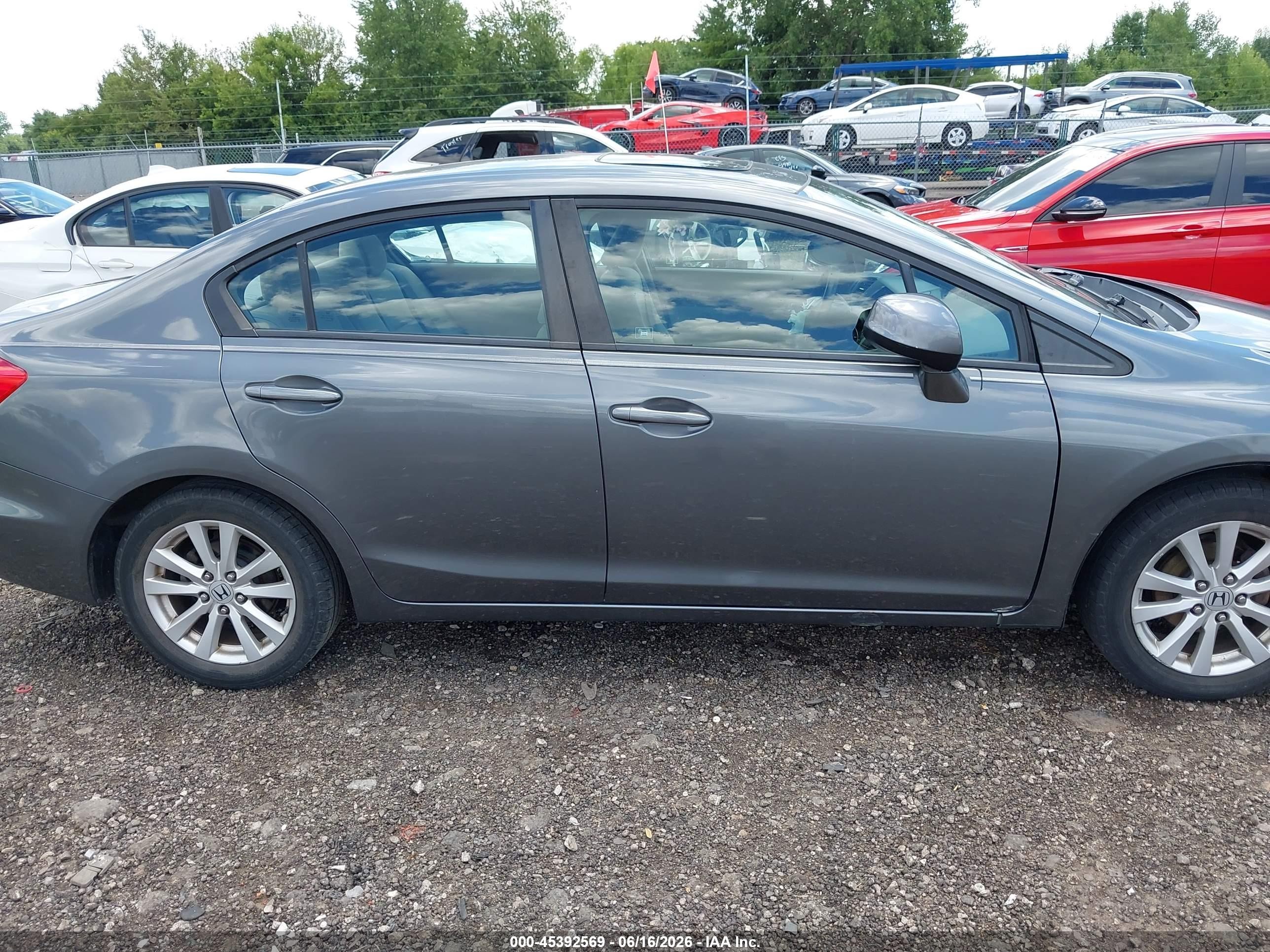 2012 Honda Civic Ex Gray vin: 19XFB2F8XCE089794