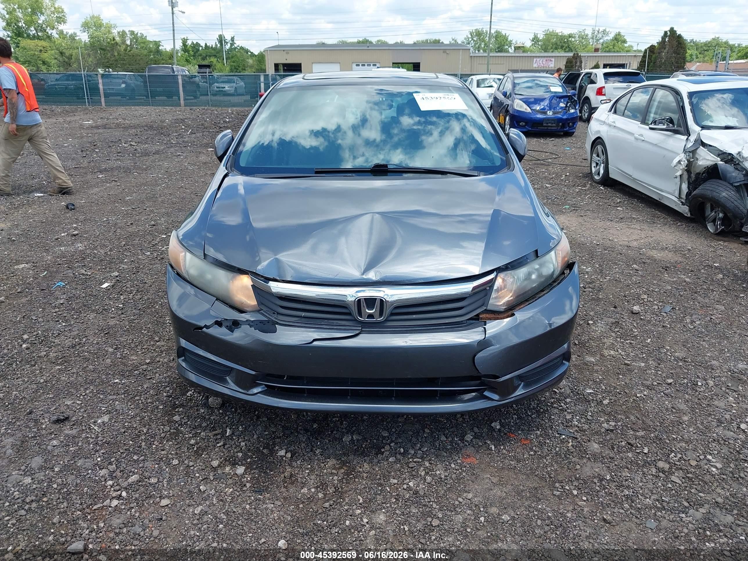 2012 Honda Civic Ex Gray vin: 19XFB2F8XCE089794