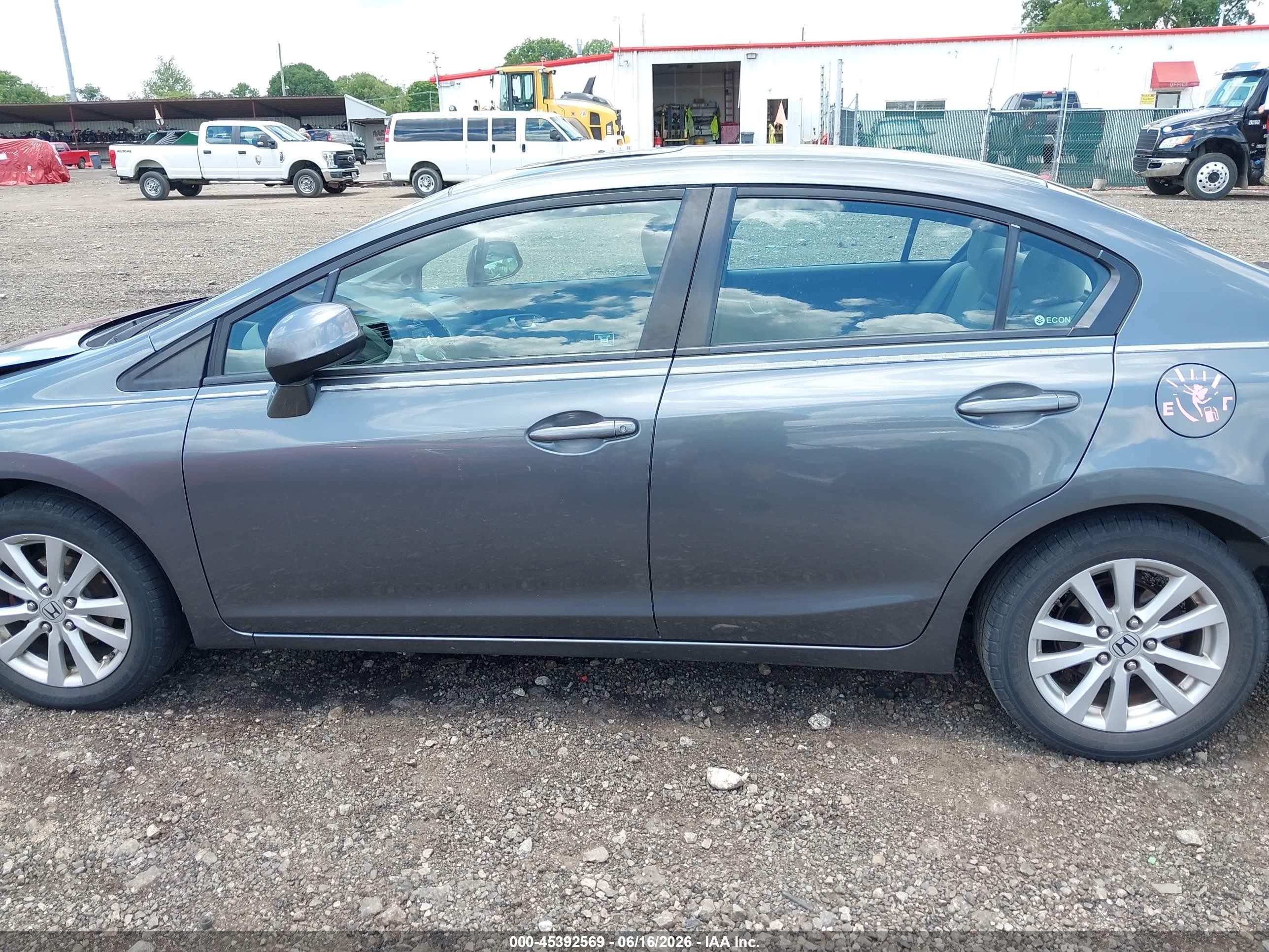 2012 Honda Civic Ex Gray vin: 19XFB2F8XCE089794