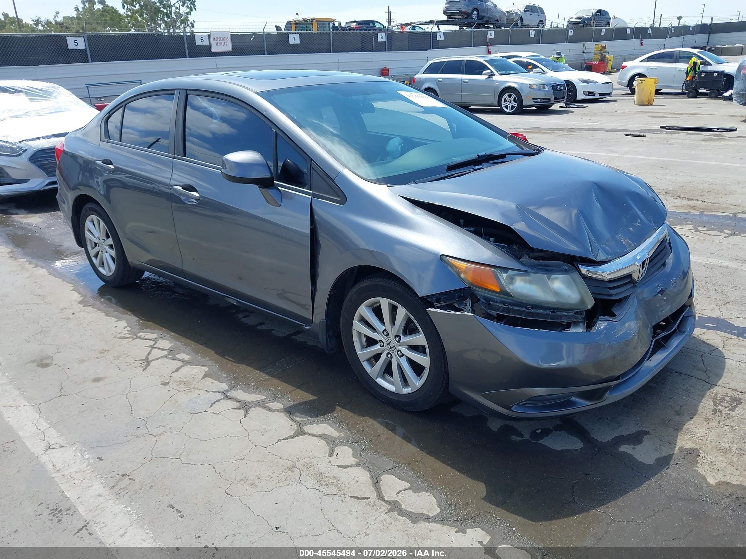 2012 Honda Civic Ex Gray vin: 19XFB2F8XCE312514