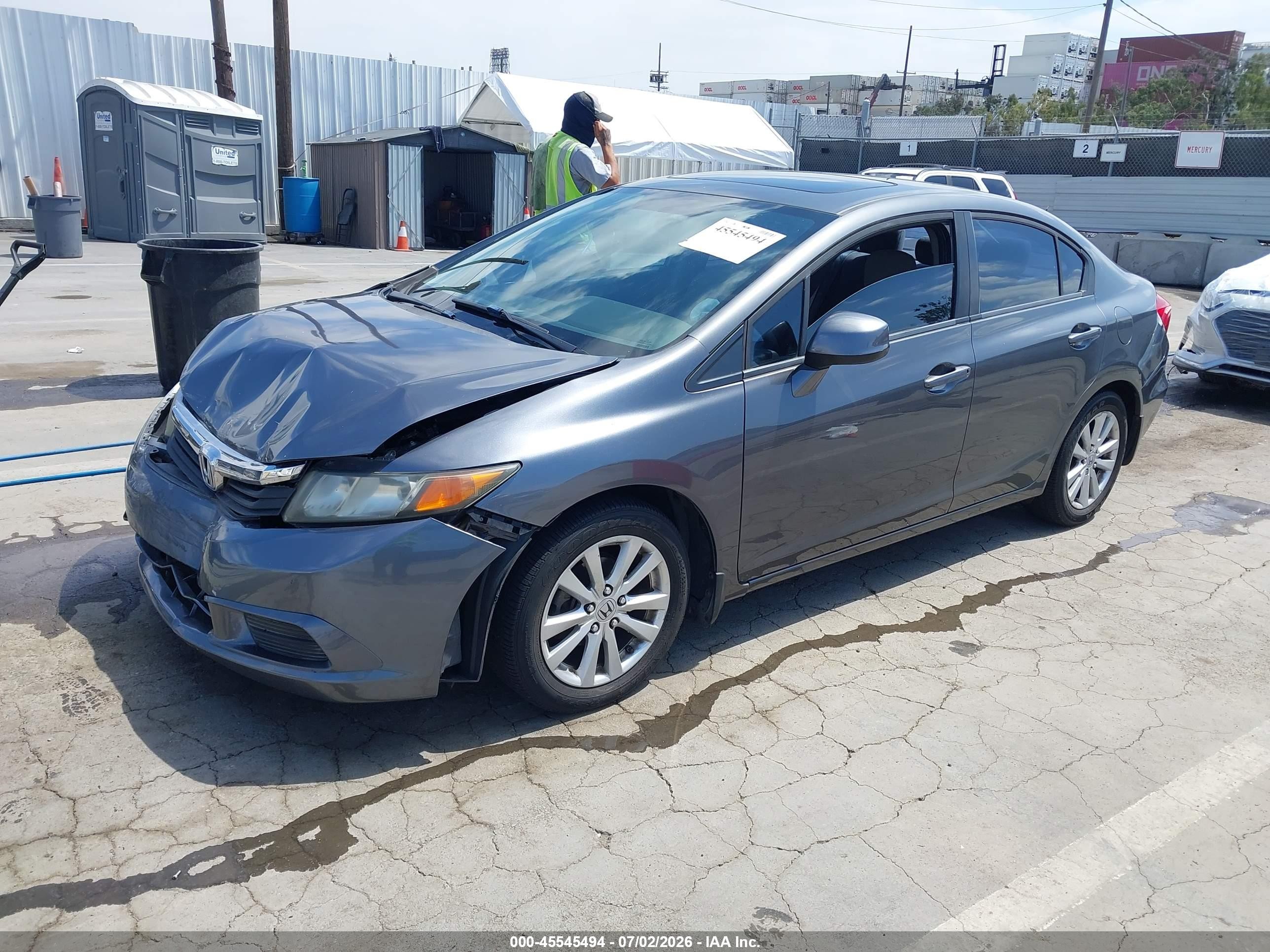 2012 Honda Civic Ex Gray vin: 19XFB2F8XCE312514