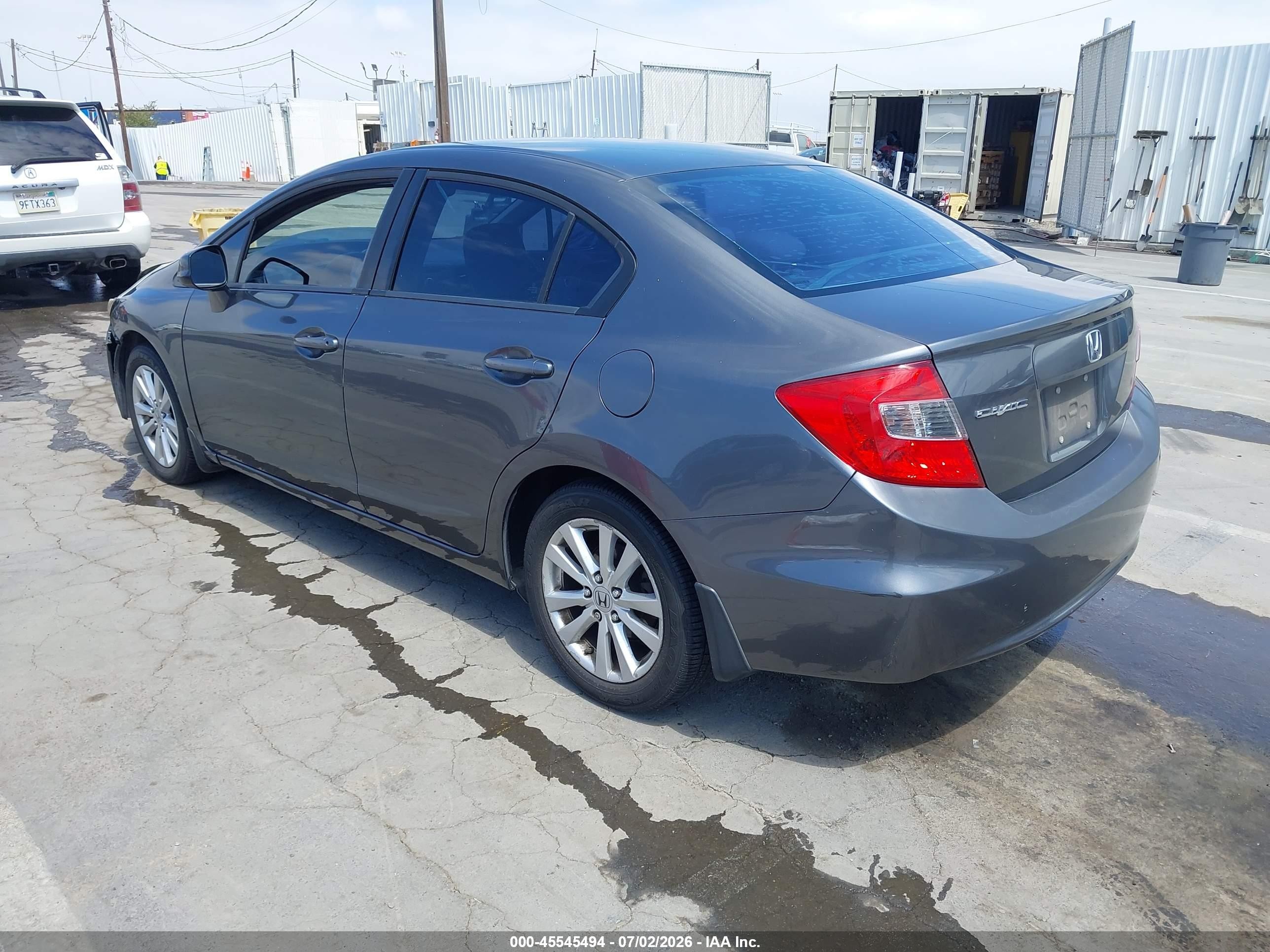 2012 Honda Civic Ex Gray vin: 19XFB2F8XCE312514