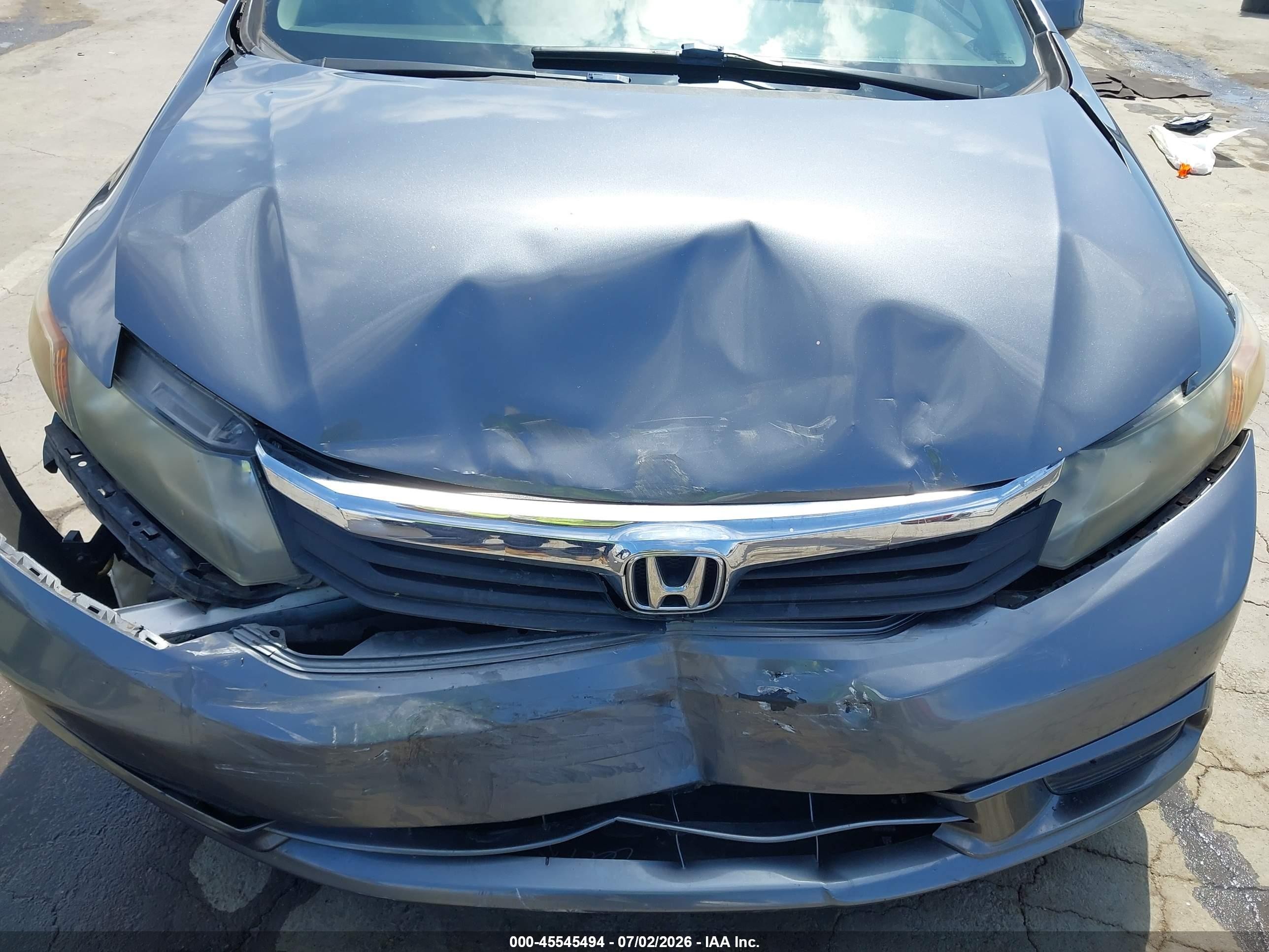 2012 Honda Civic Ex Gray vin: 19XFB2F8XCE312514