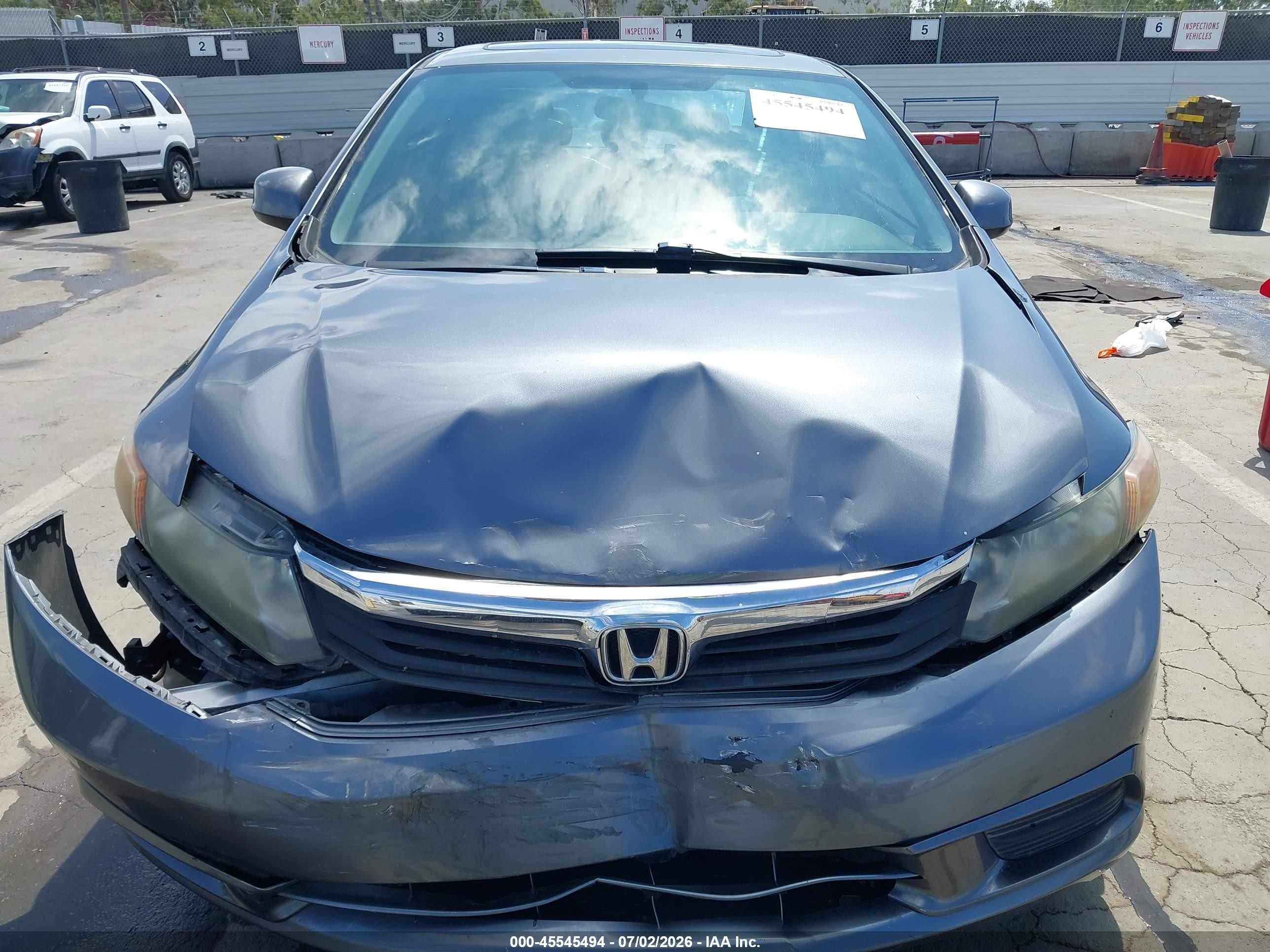 2012 Honda Civic Ex Gray vin: 19XFB2F8XCE312514