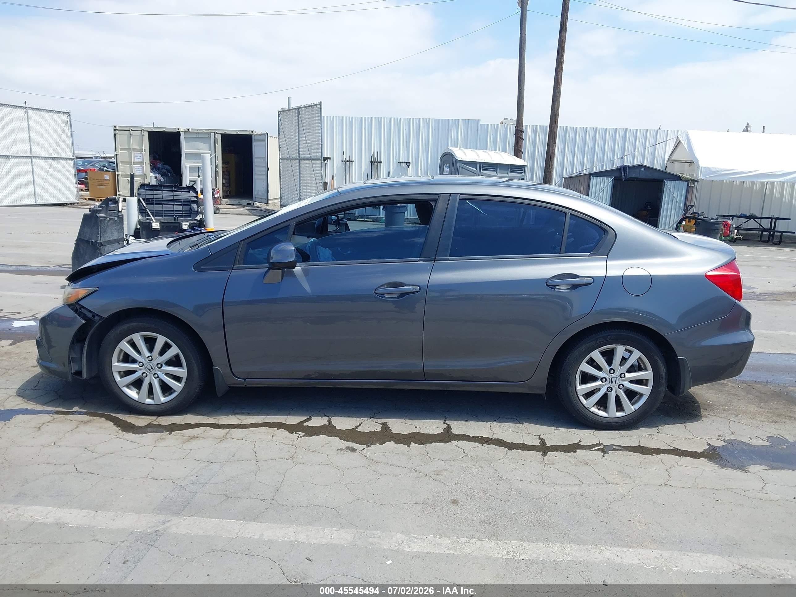 2012 Honda Civic Ex Gray vin: 19XFB2F8XCE312514