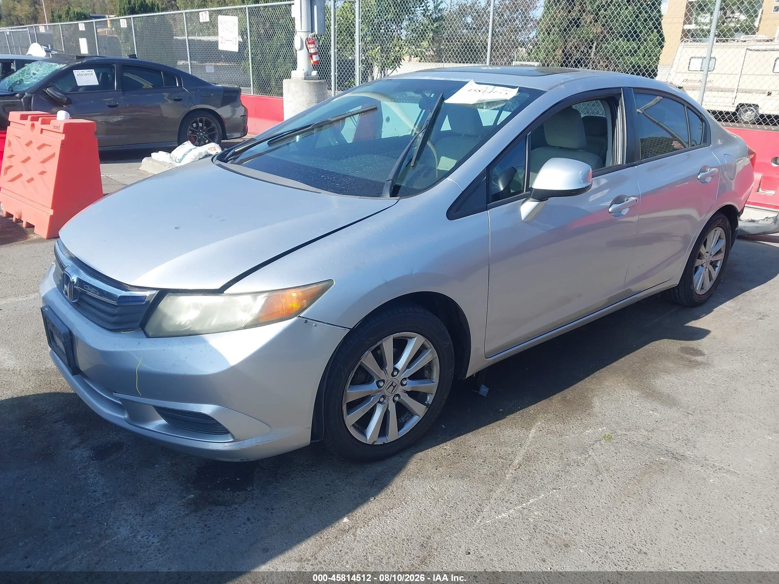 2012 Honda Civic Ex Silver vin: 19XFB2F8XCE327675