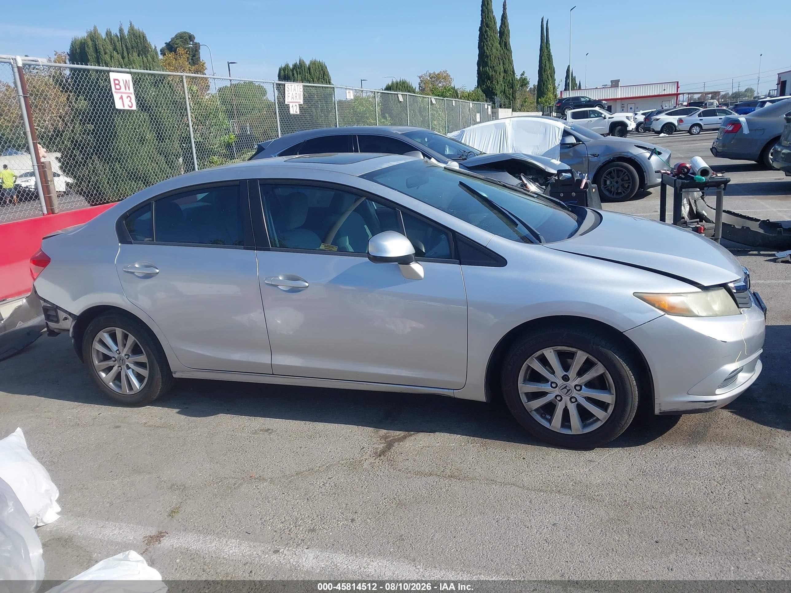 2012 Honda Civic Ex Silver vin: 19XFB2F8XCE327675