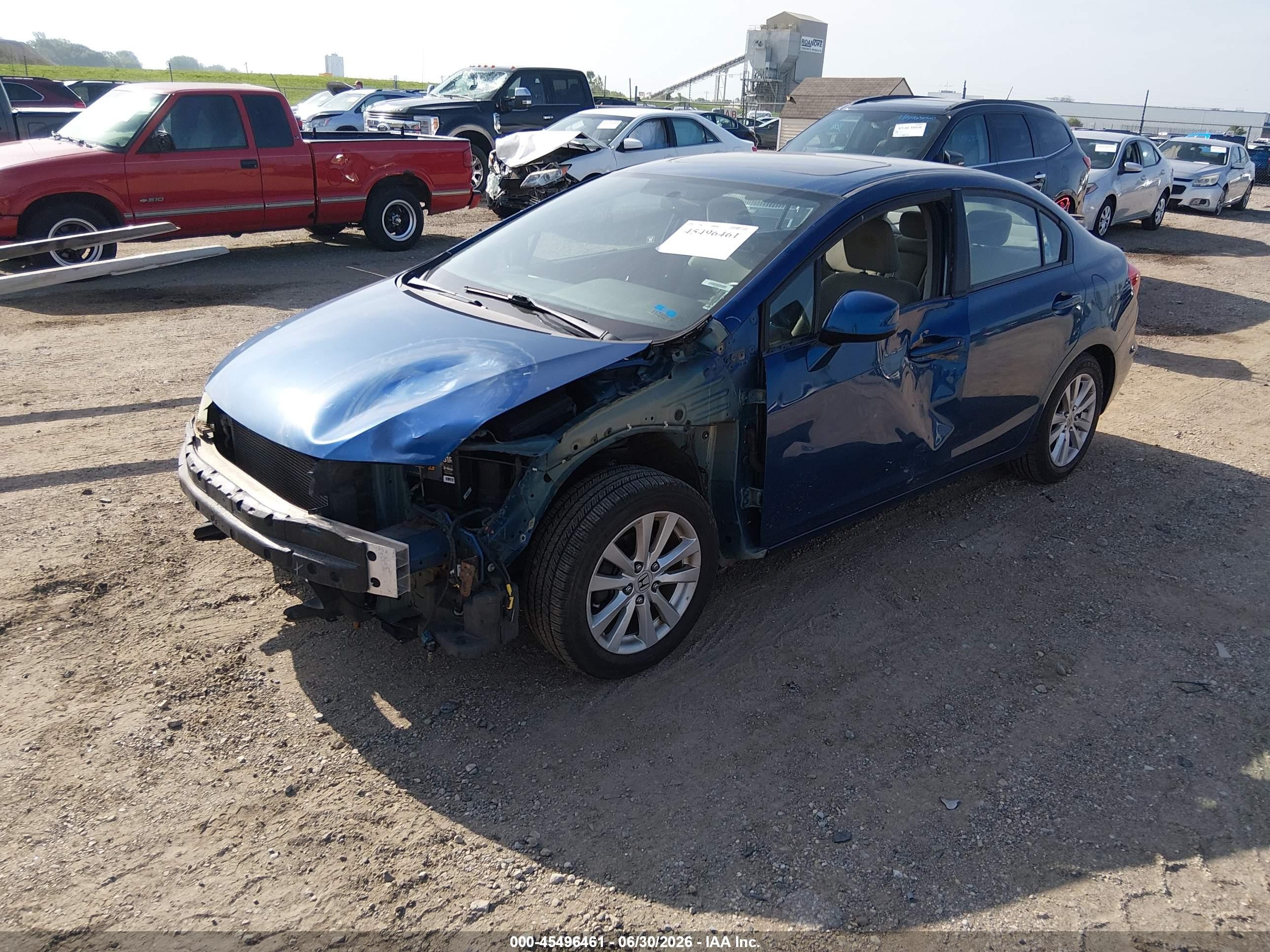 2012 Honda Civic Ex Синий vin: 19XFB2F8XCE341592