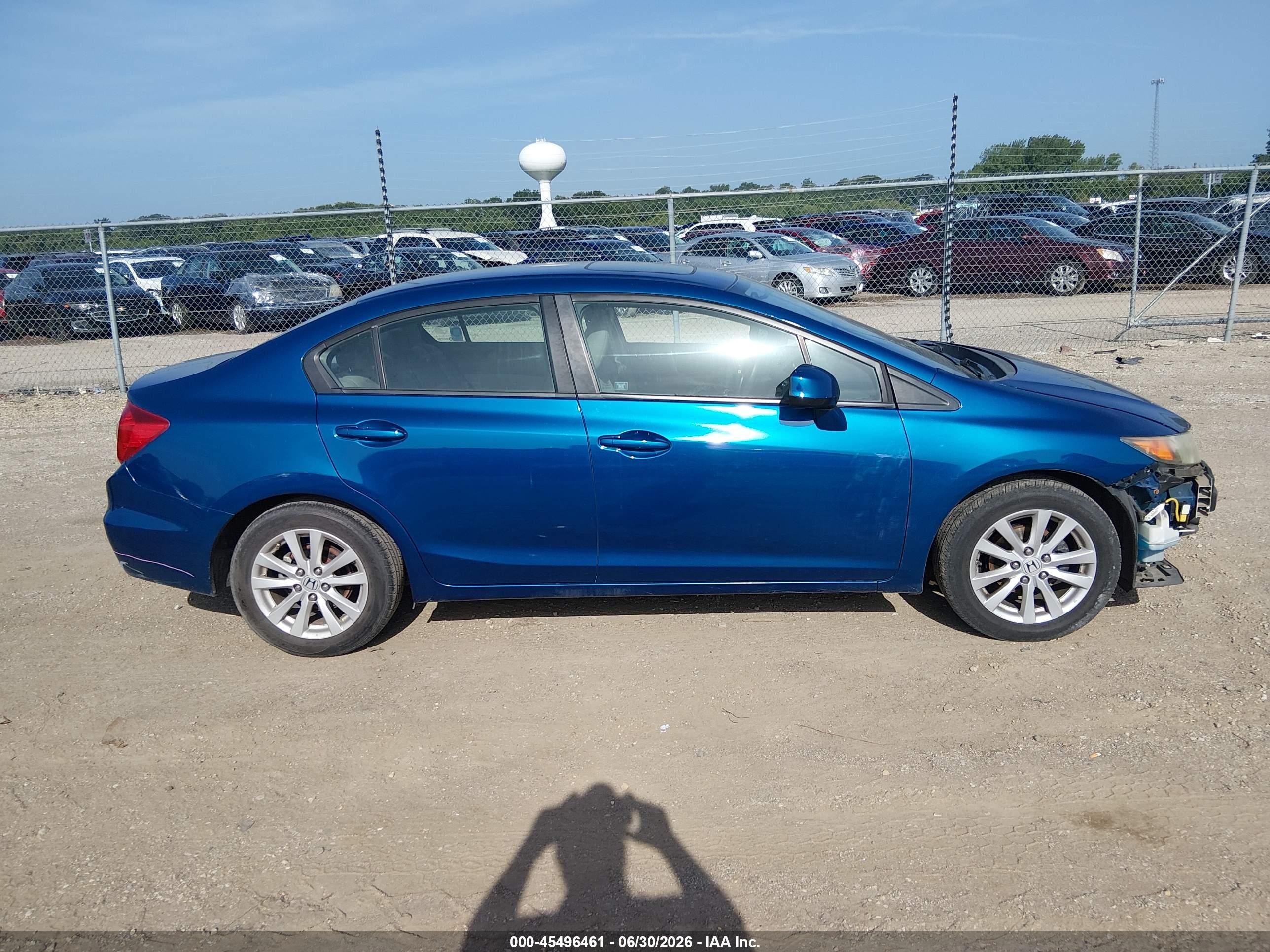 2012 Honda Civic Ex Синий vin: 19XFB2F8XCE341592