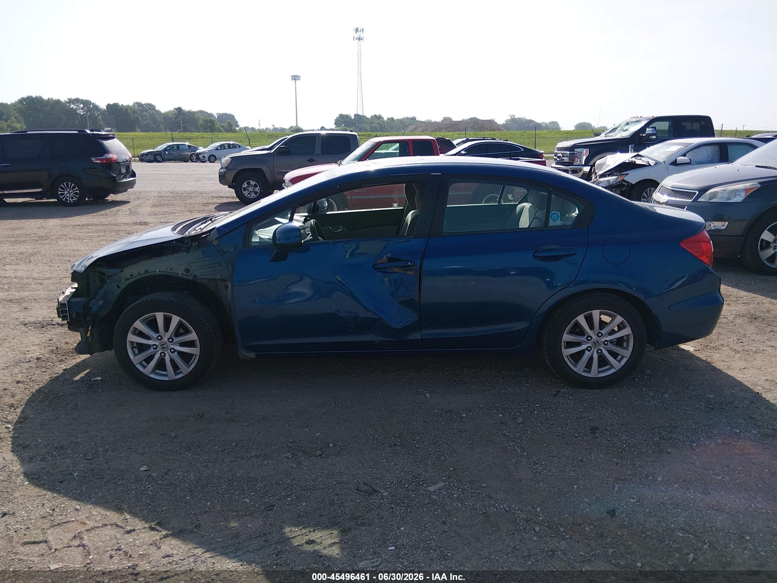 2012 Honda Civic Ex Синий vin: 19XFB2F8XCE341592