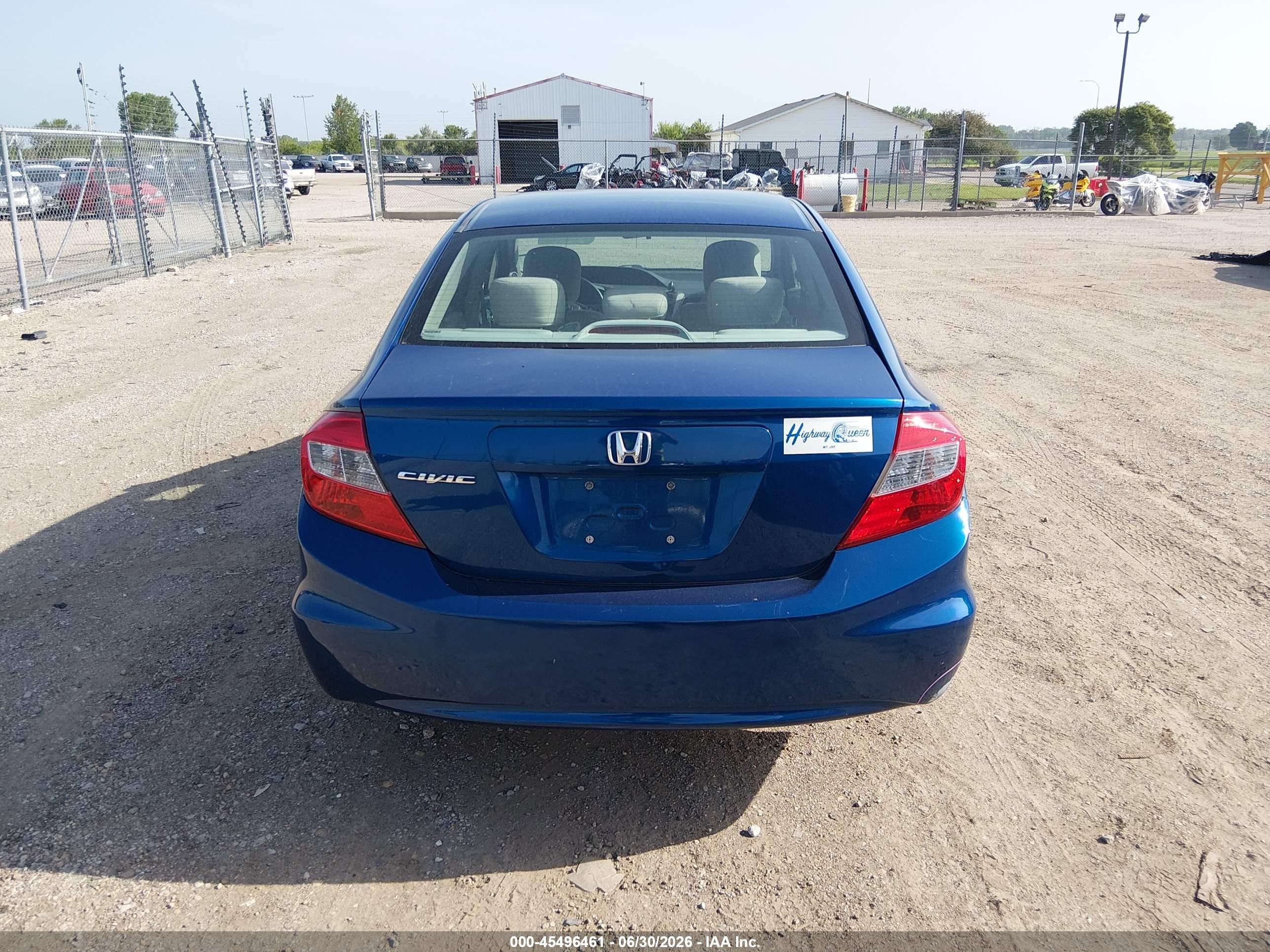 2012 Honda Civic Ex Синий vin: 19XFB2F8XCE341592