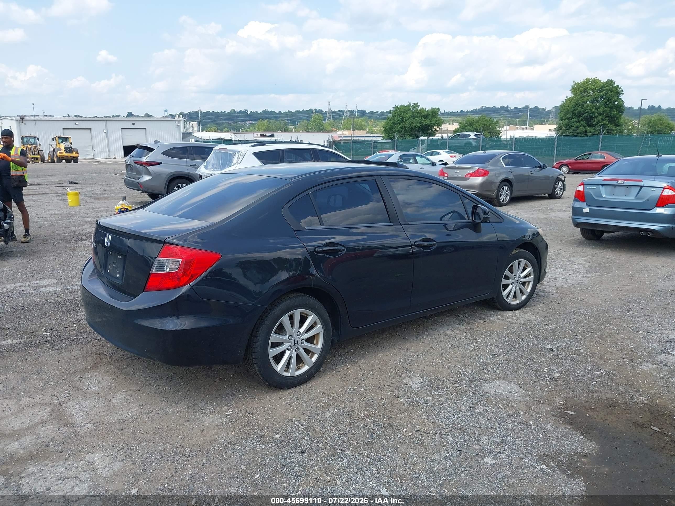 2012 Honda Civic Ex Black vin: 19XFB2F8XCE372521