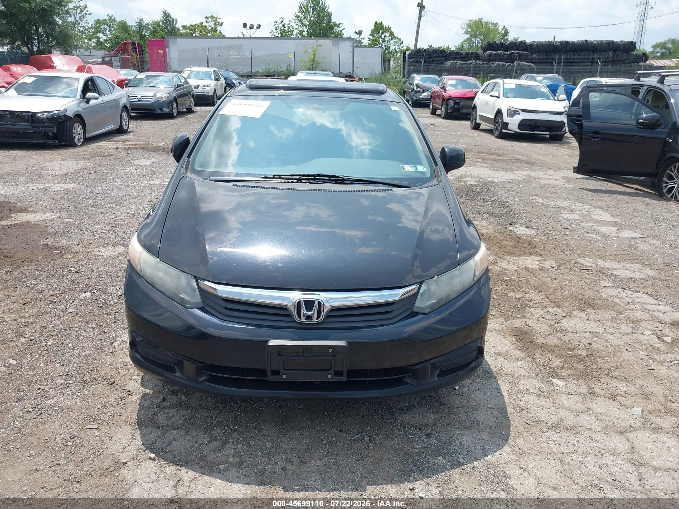 2012 Honda Civic Ex Black vin: 19XFB2F8XCE372521